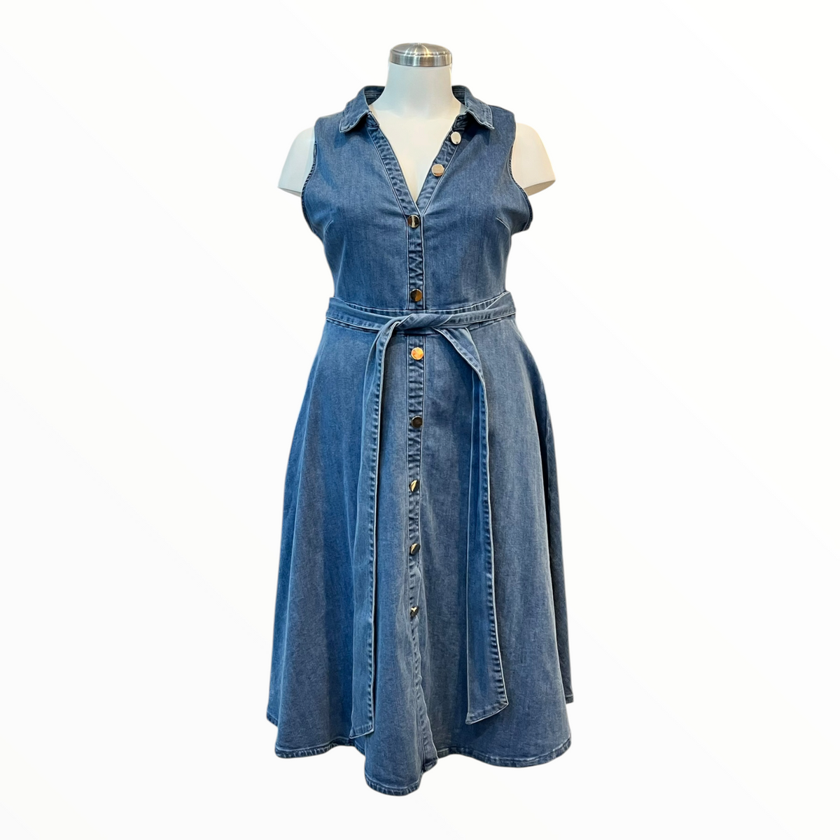 Vestido De Mezclilla Sin Mangas Curvy LC