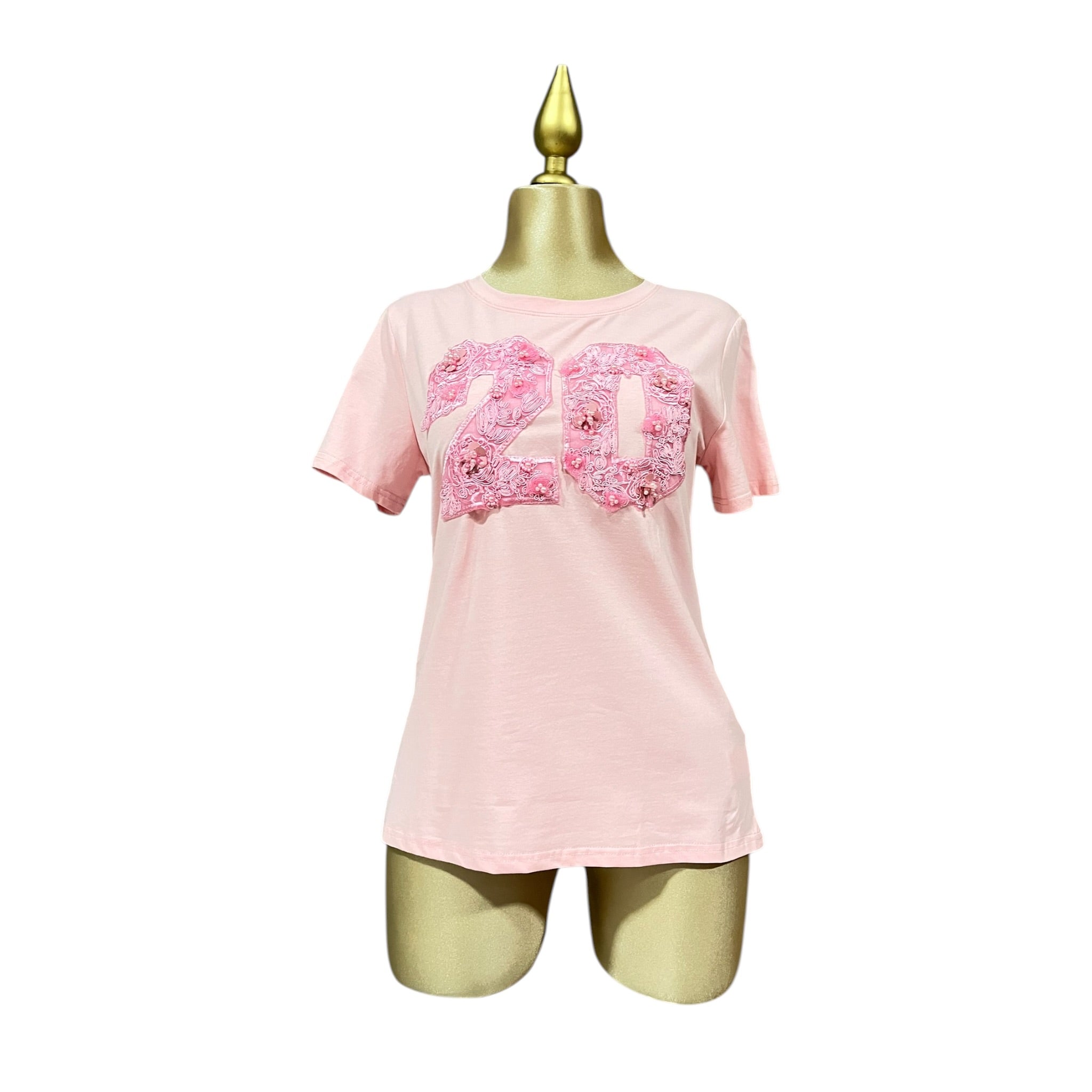 Playera Detalle Encaje Rosa LC