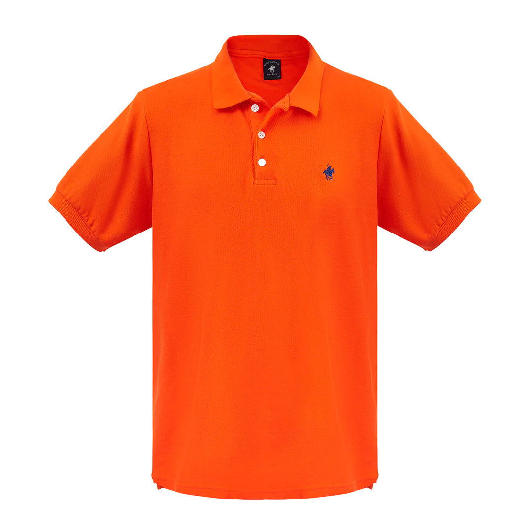 Playera Polo Clásica Naranja Rock Hampton Polo Team