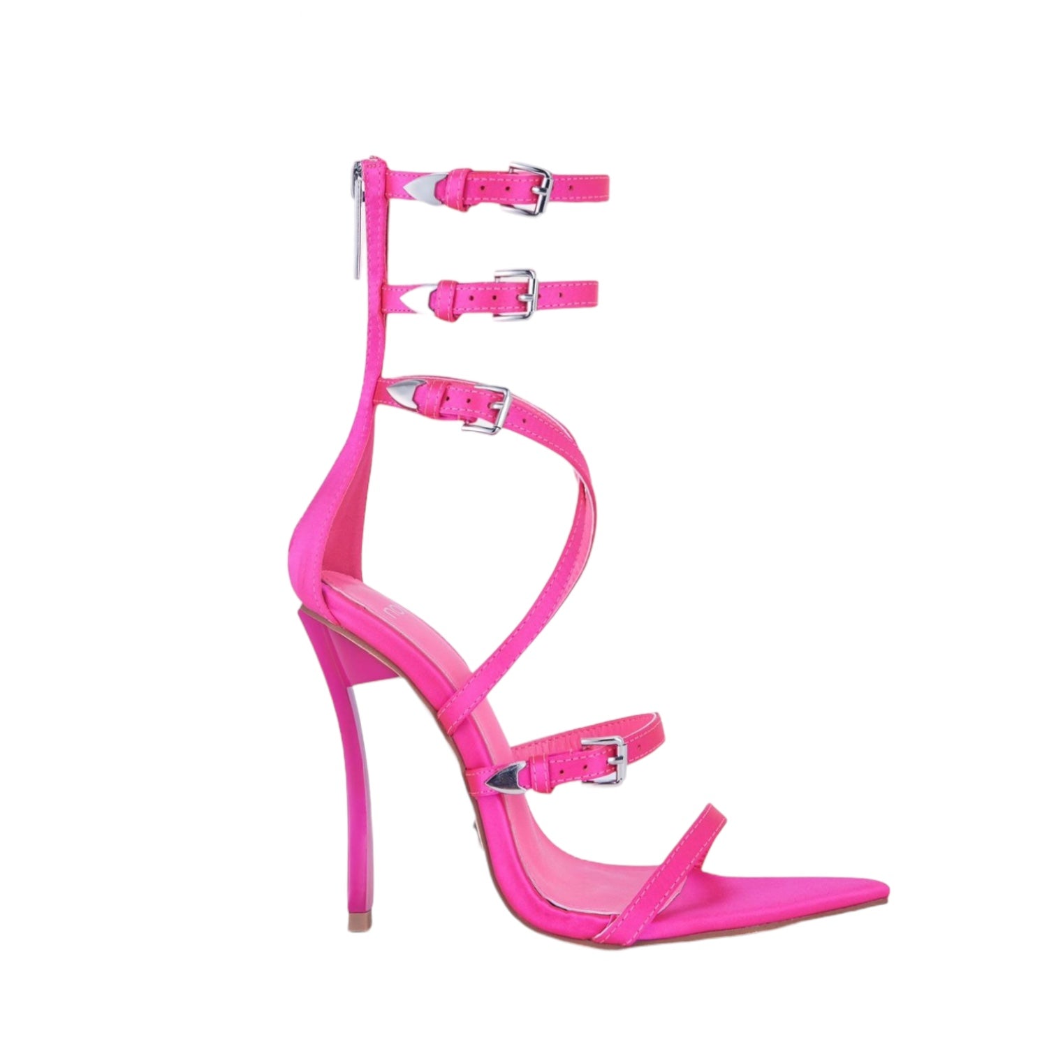 Zapatilla Tacón Aguja Fucsia Mixx Shuz