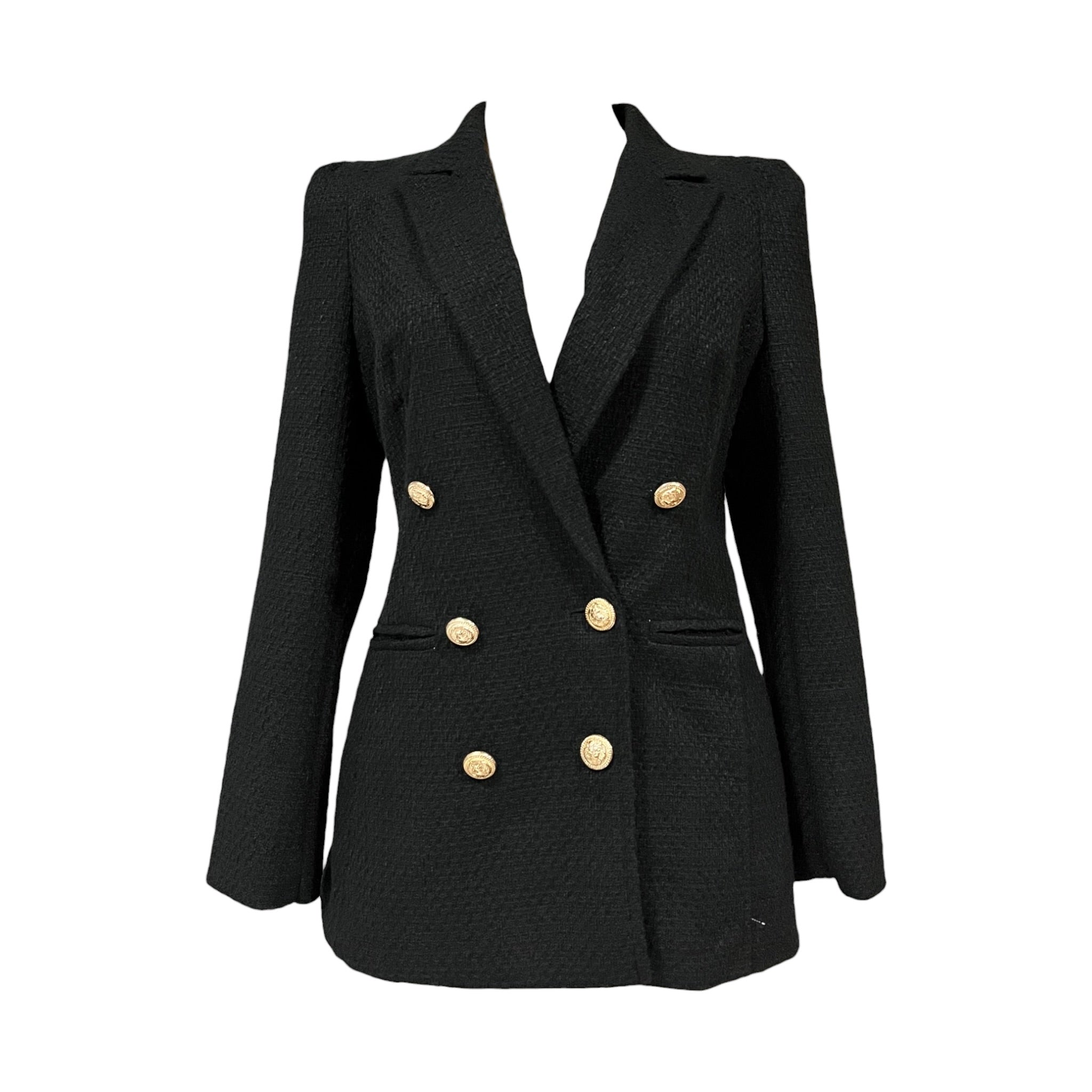 Blazer Elegante Tipo Tweed Negro LC