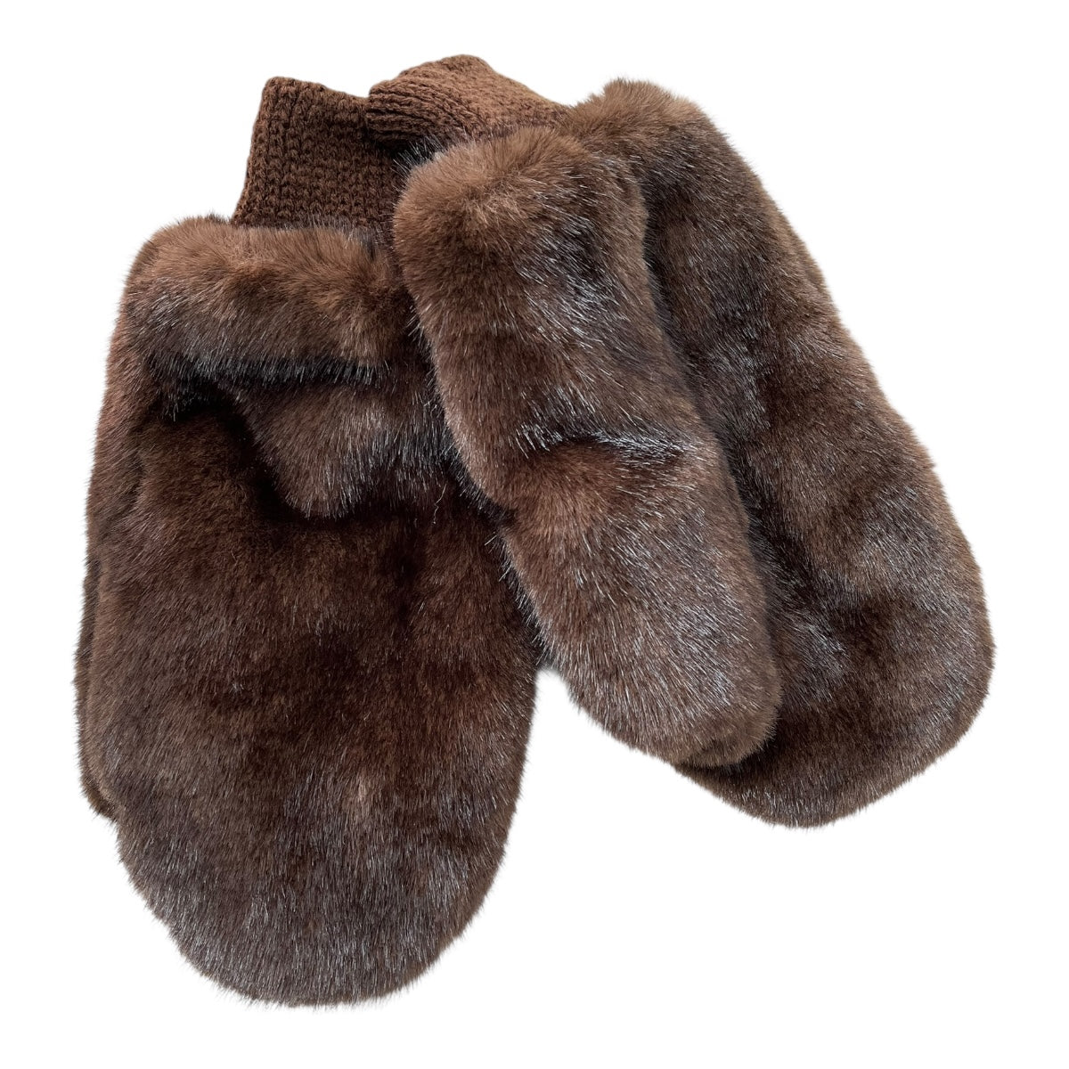 Guantes Café Peluche Para Dama MUSSI