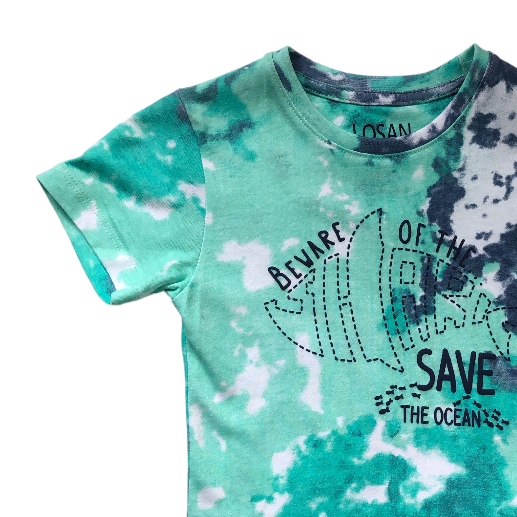 Playera De Manga Corta "Beware Of The Save The Ocean" Niño Losan