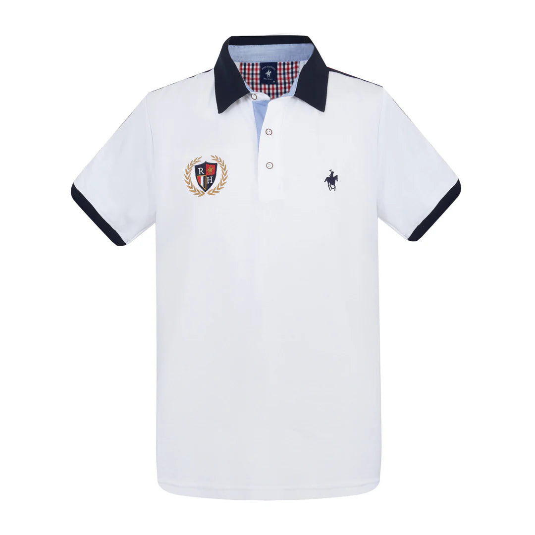 Playera Polo Atemporal Blanca Rock Hampton Polo Team