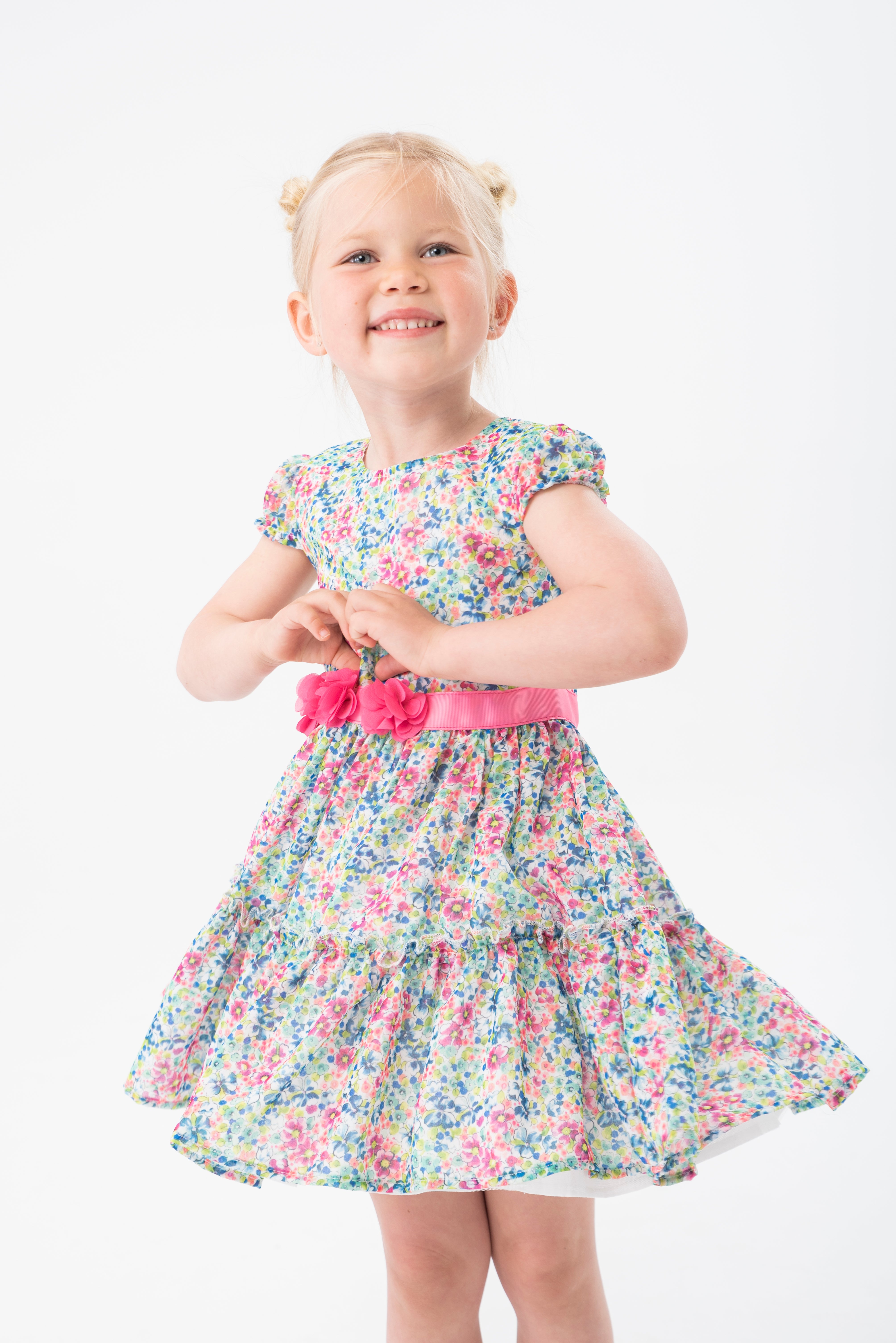 Vestido De Gasa Con Estampado Floral Para Niña BOBOLI