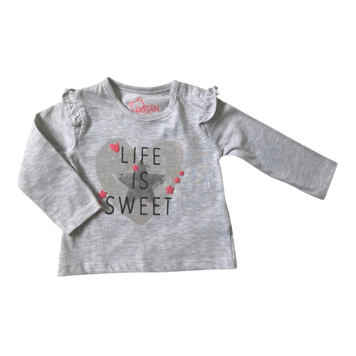 Playera “Life Is Sweet” Color Gris Losan