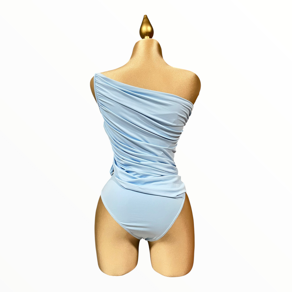 Body Manga Larga Asimétrico Azul LC