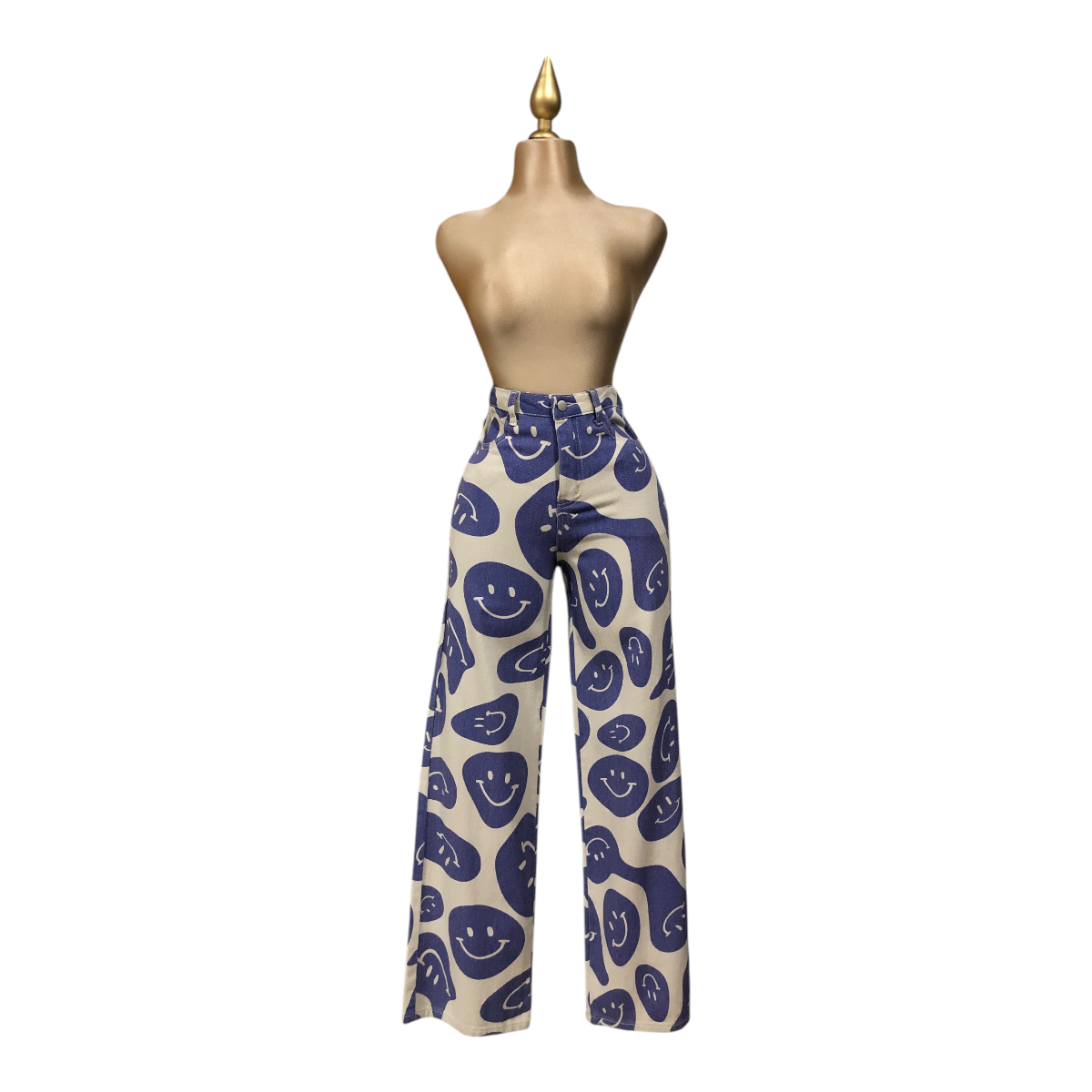 Pantalón estampado caritas azul Erivel