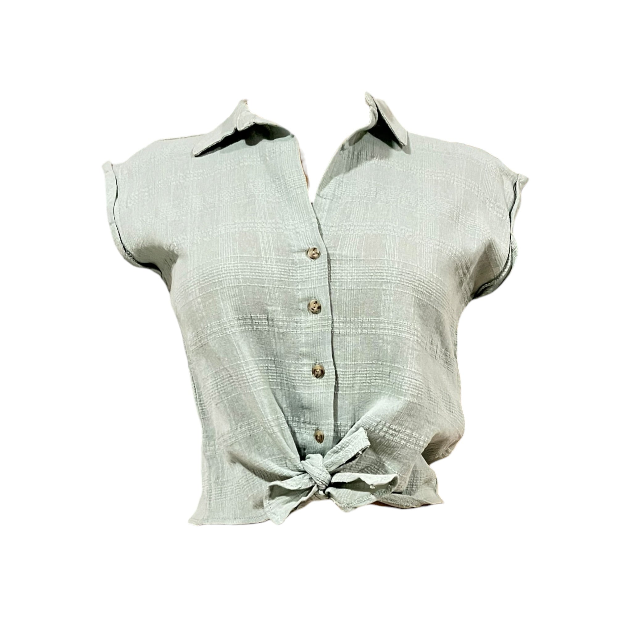 Blusa Con Nudo Al Frente Verde Menta LC
