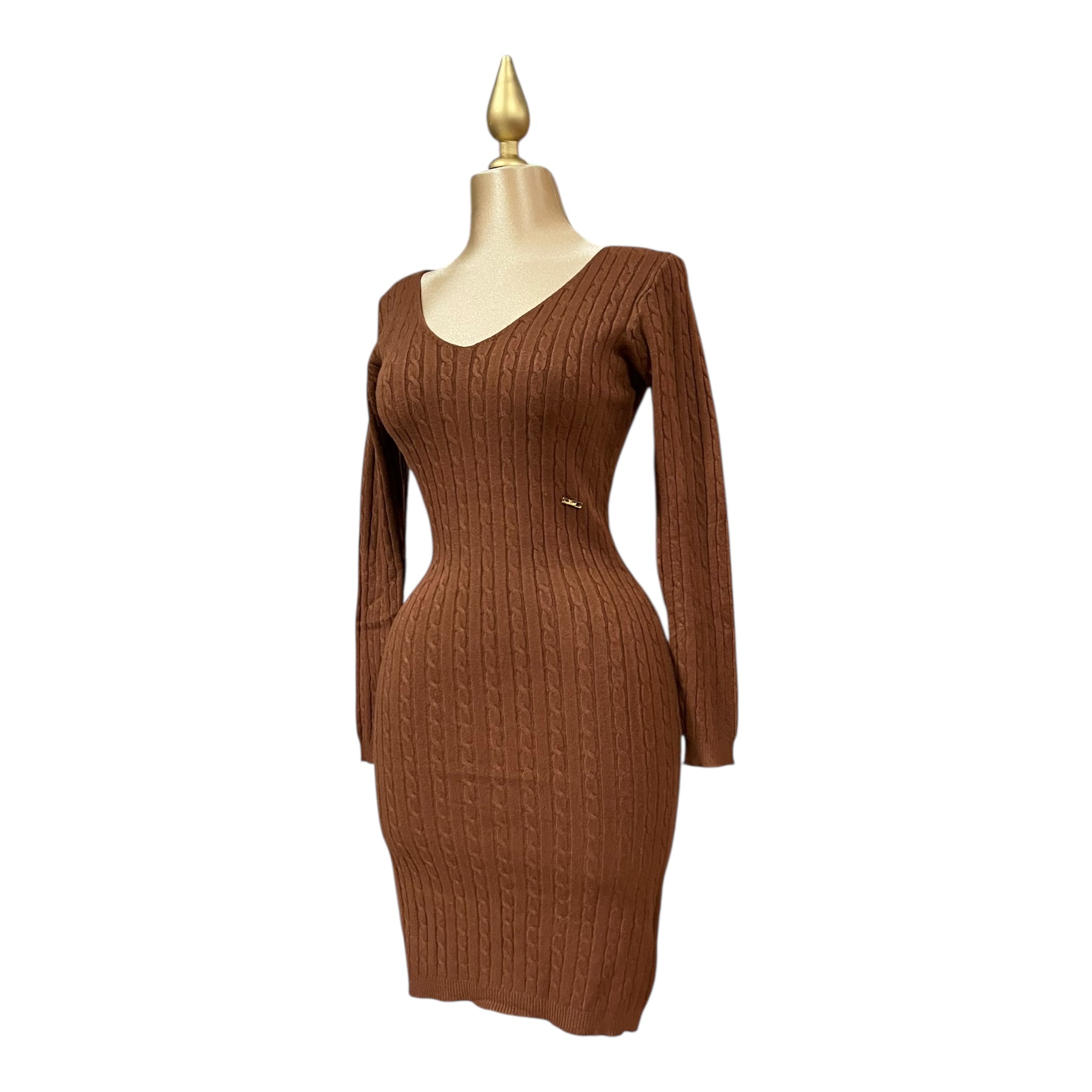 Vestido Tejido Ocre Para Dama MUSSI