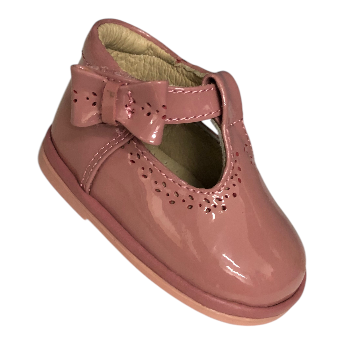 Zapato Charol Rosa Quemado Para Bebé Niña Mini Burbujas