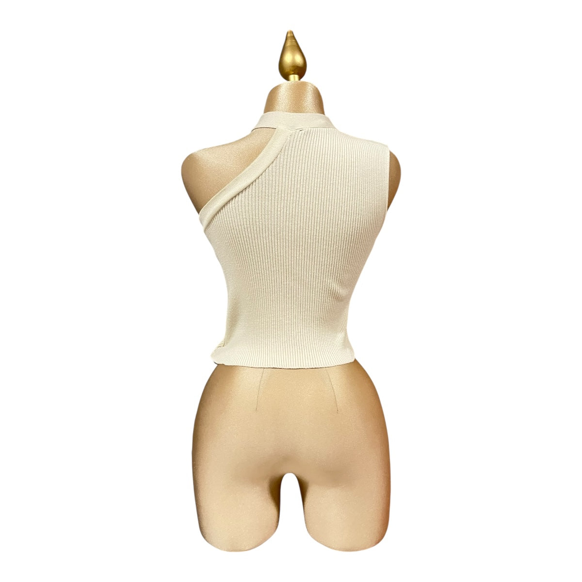 Blusa Top Hombro Descubierto Color Biege Para Dama Om