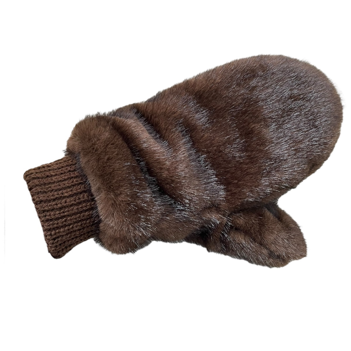 Guantes Café Peluche Para Dama MUSSI