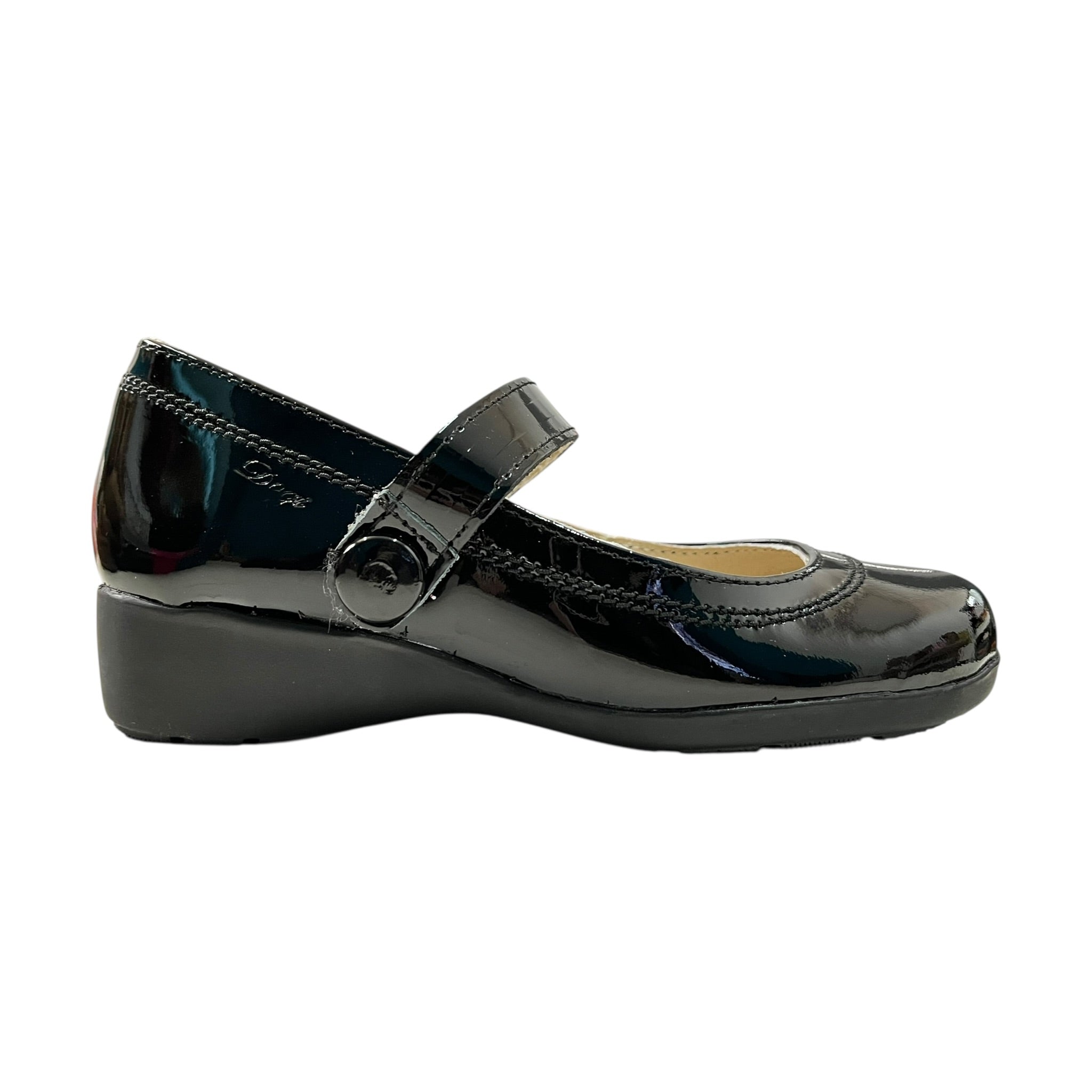 Zapato Escolar Mini Tacón Color Negro Dogi