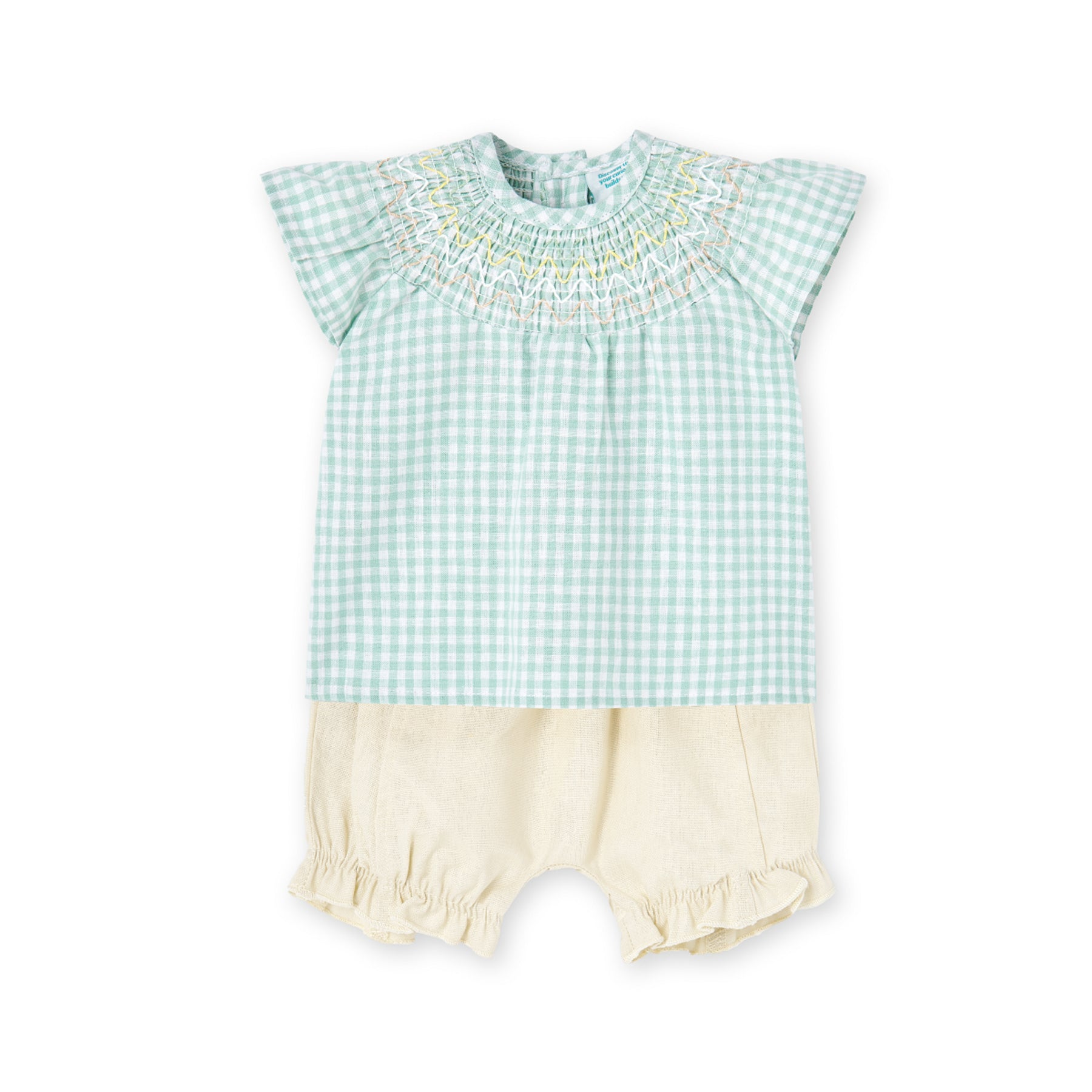 Conjunto Para Bebé Estampado Cuadros Niña BOBOLI