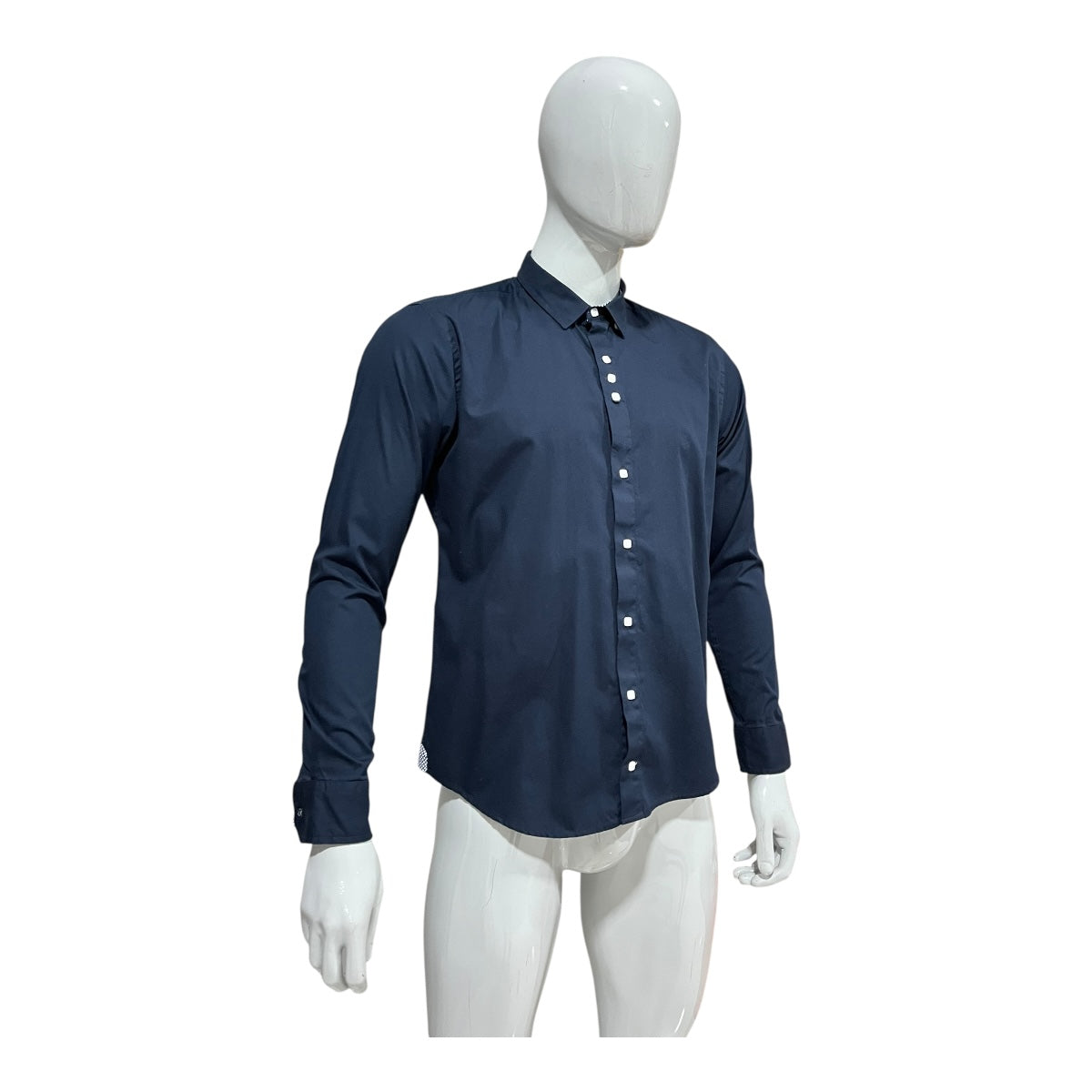 Camisa Slim Azul Marino Para Caballero ZAREVICH COLLECTION