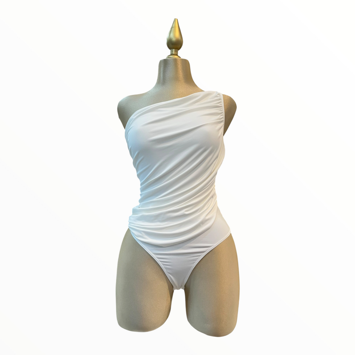Body Manga Larga Asimétrico Blanco LC