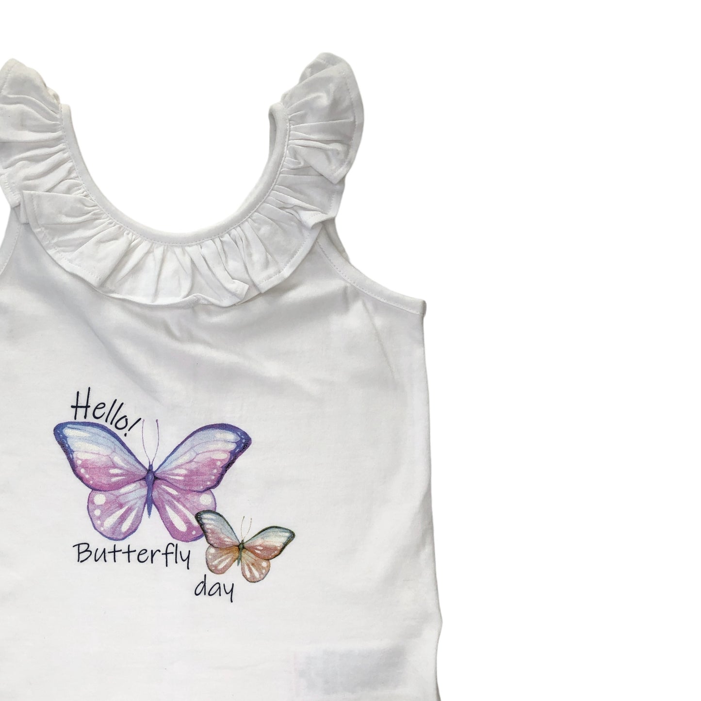 Playera mariposa "Hello! Butterfly day" para niña LOSAN