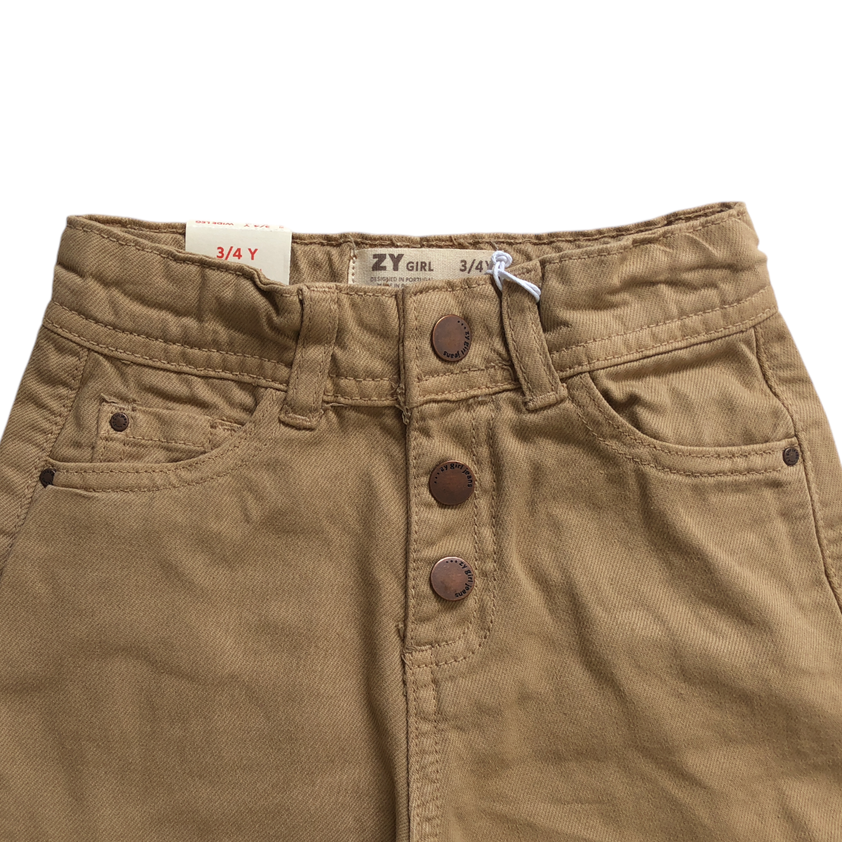 Pantalón Cargo Twill Dark Beige Wide Leg ZIPPY