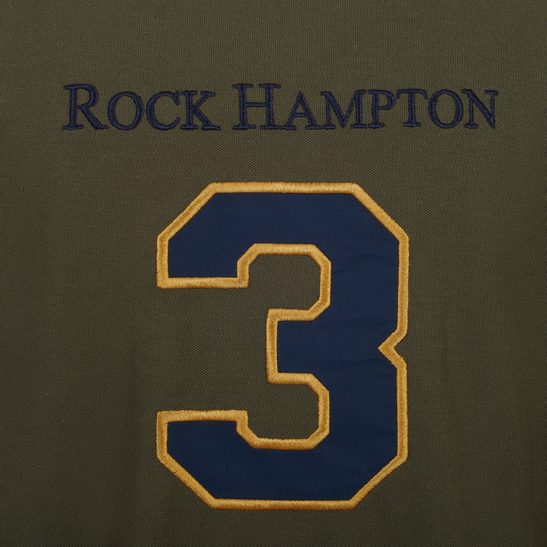 Playera Polo Olivo Bordado Rock Hampton Polo Team