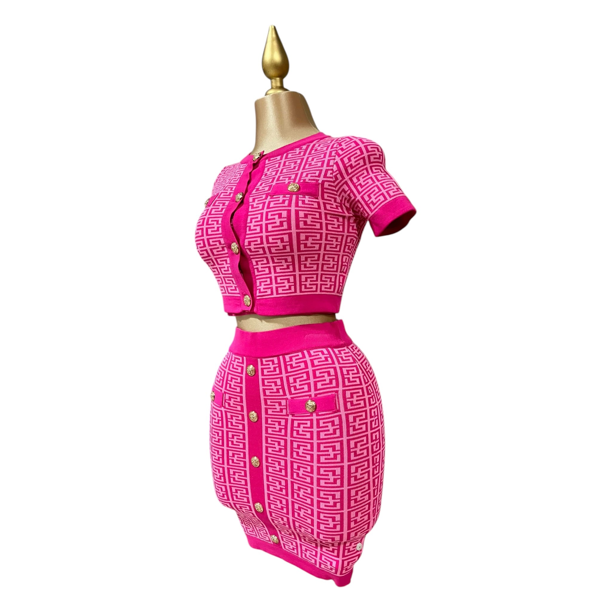 Conjunto falda top ensamble Fucsia LC