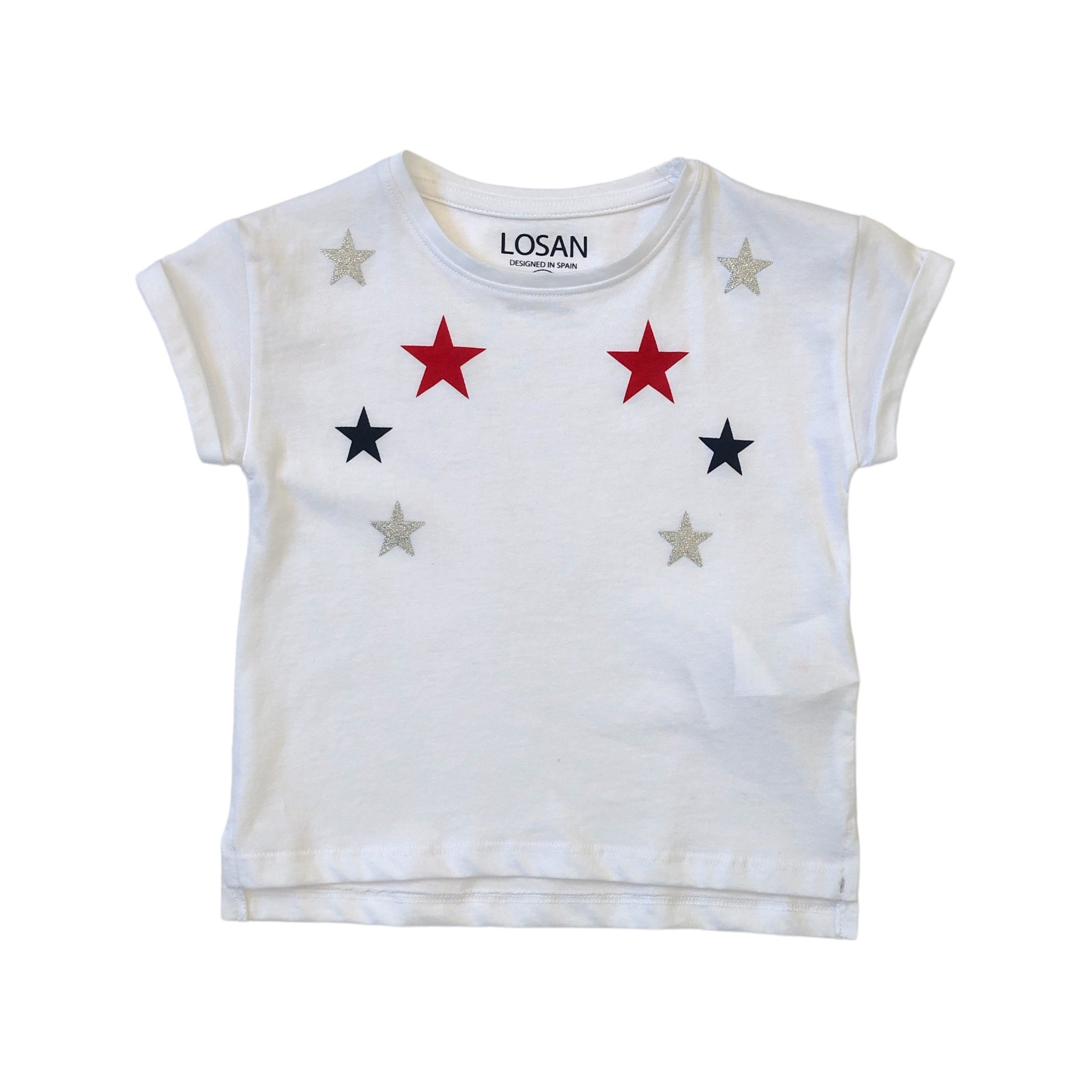 Conjunto Estrella De Playera Manga Corta Y Short Niña Losan