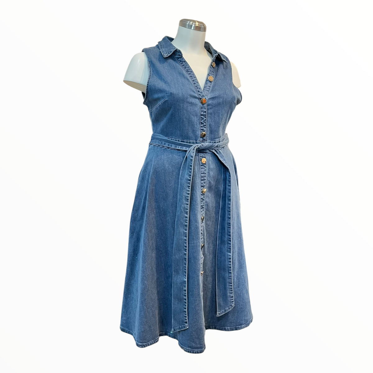 Vestido De Mezclilla Sin Mangas Curvy LC