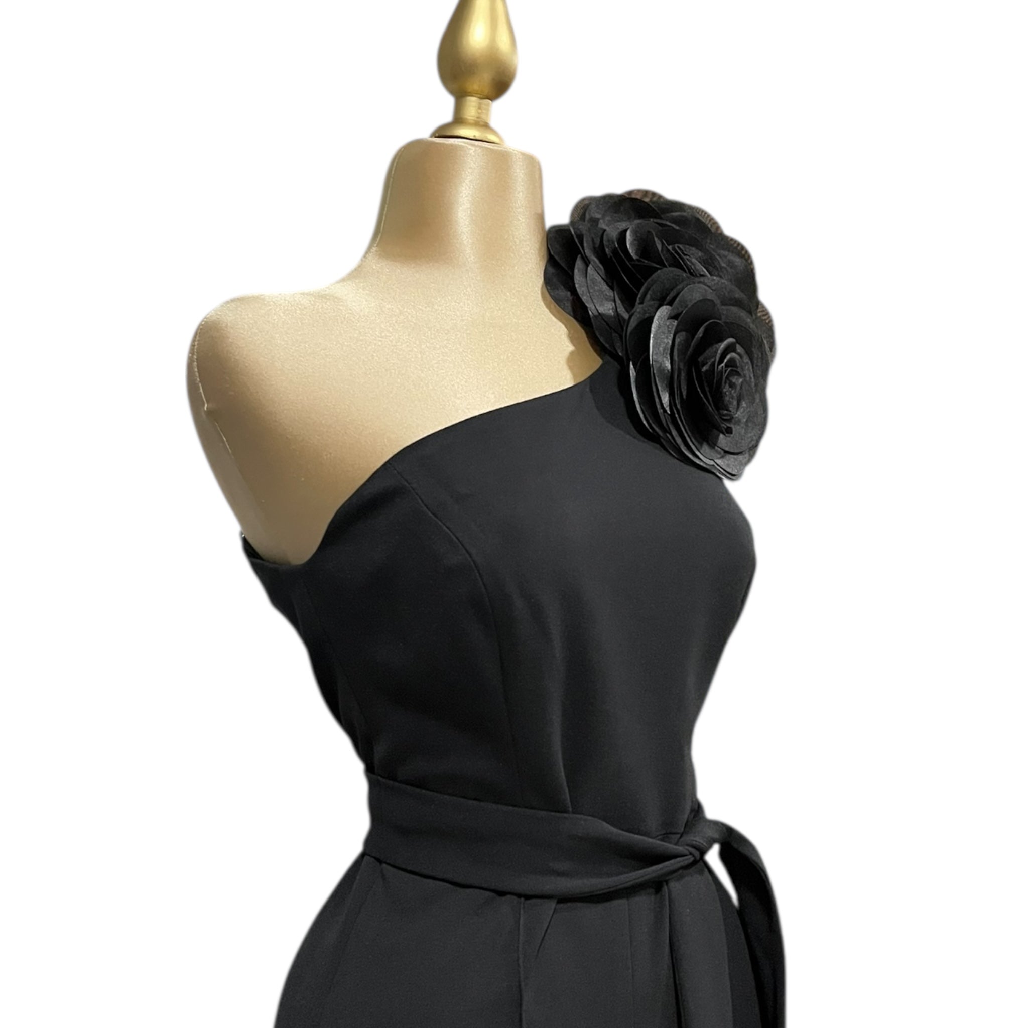 Jumpsuit Negro Broche Rosas Para Dama MUSSI