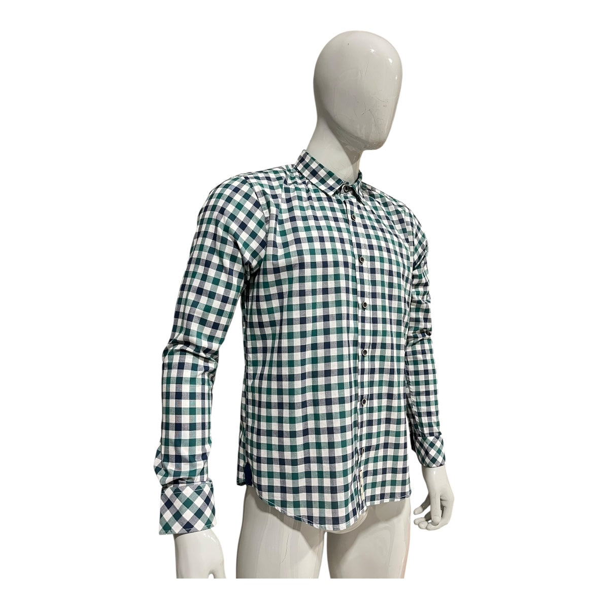 Camisa Verde/Marino Cuadros Para Caballero ZAREVICH COLLECTION