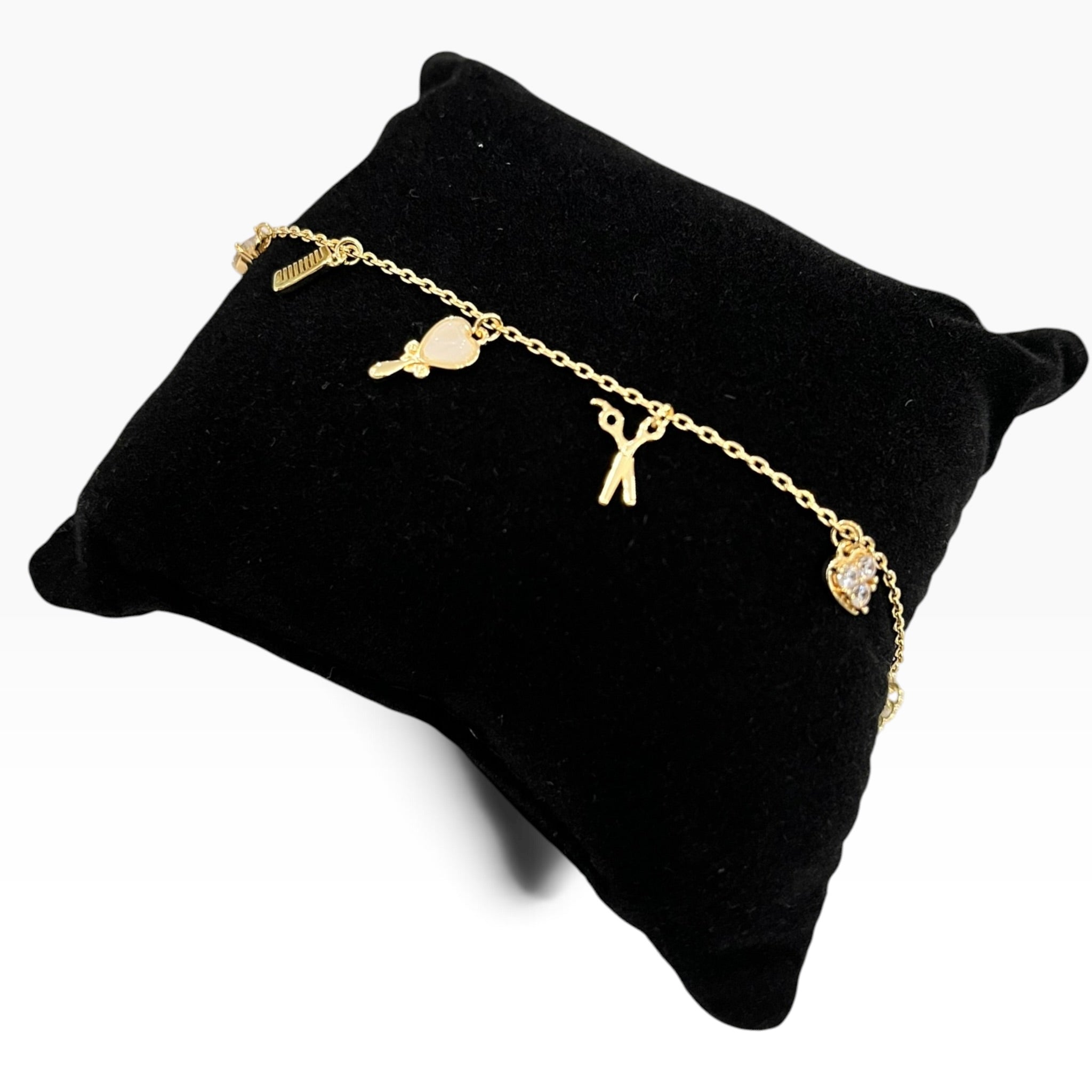 Pulsera Con Dijes Colgantes Con Pequeñas Zirconias Y Cristales Corte SW