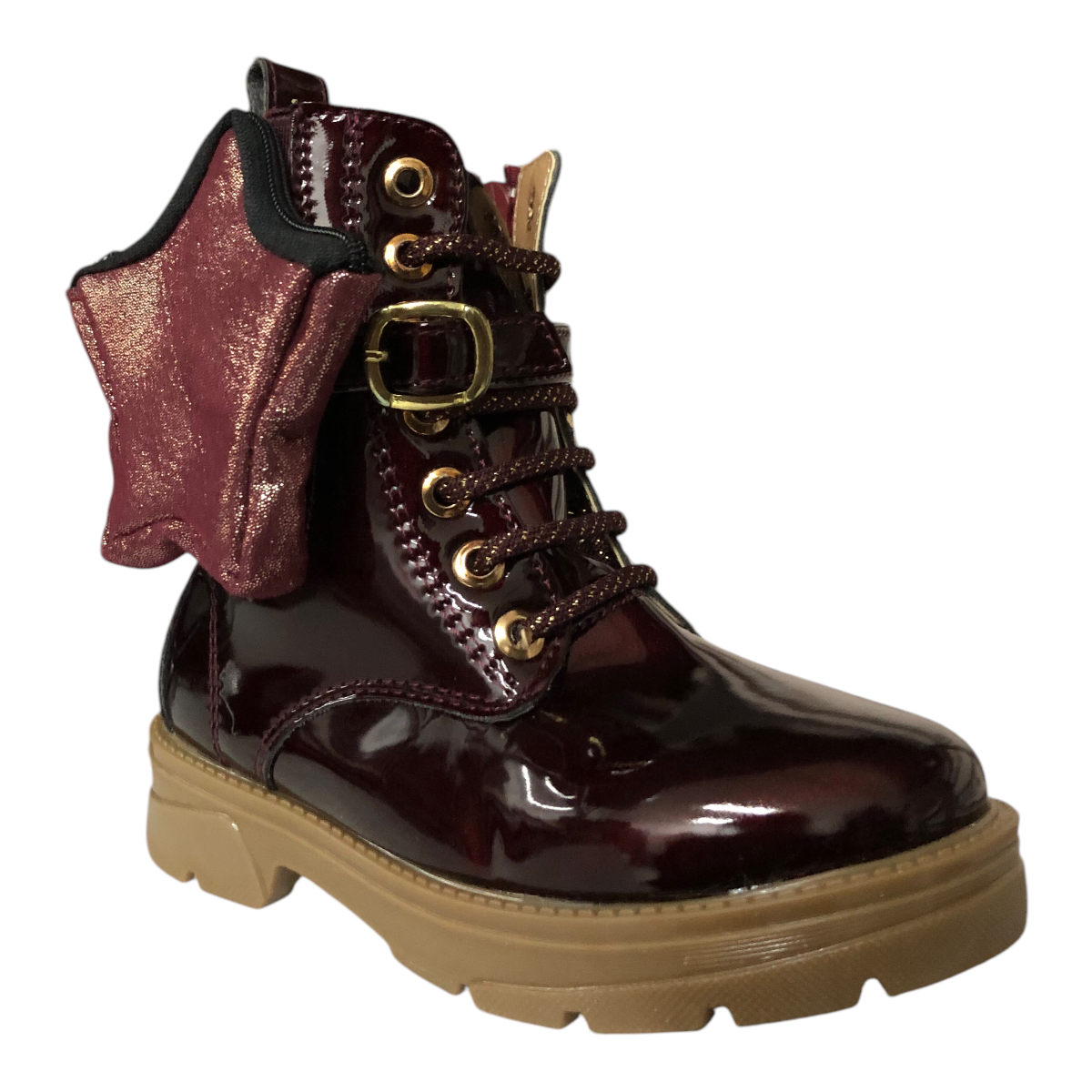 Bota Charol Merlot Para Niña Patey Girls