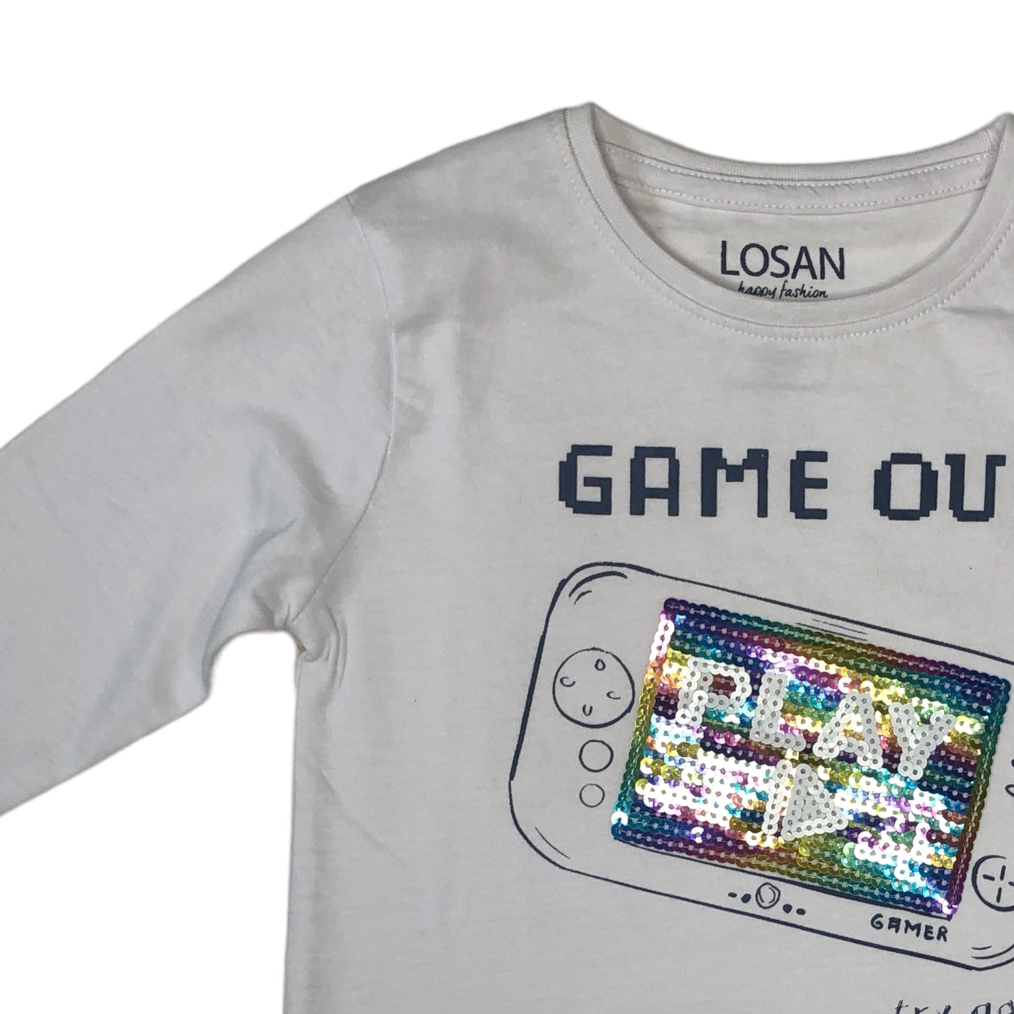 Playera “Game Over” Blanca Para Niño Losan