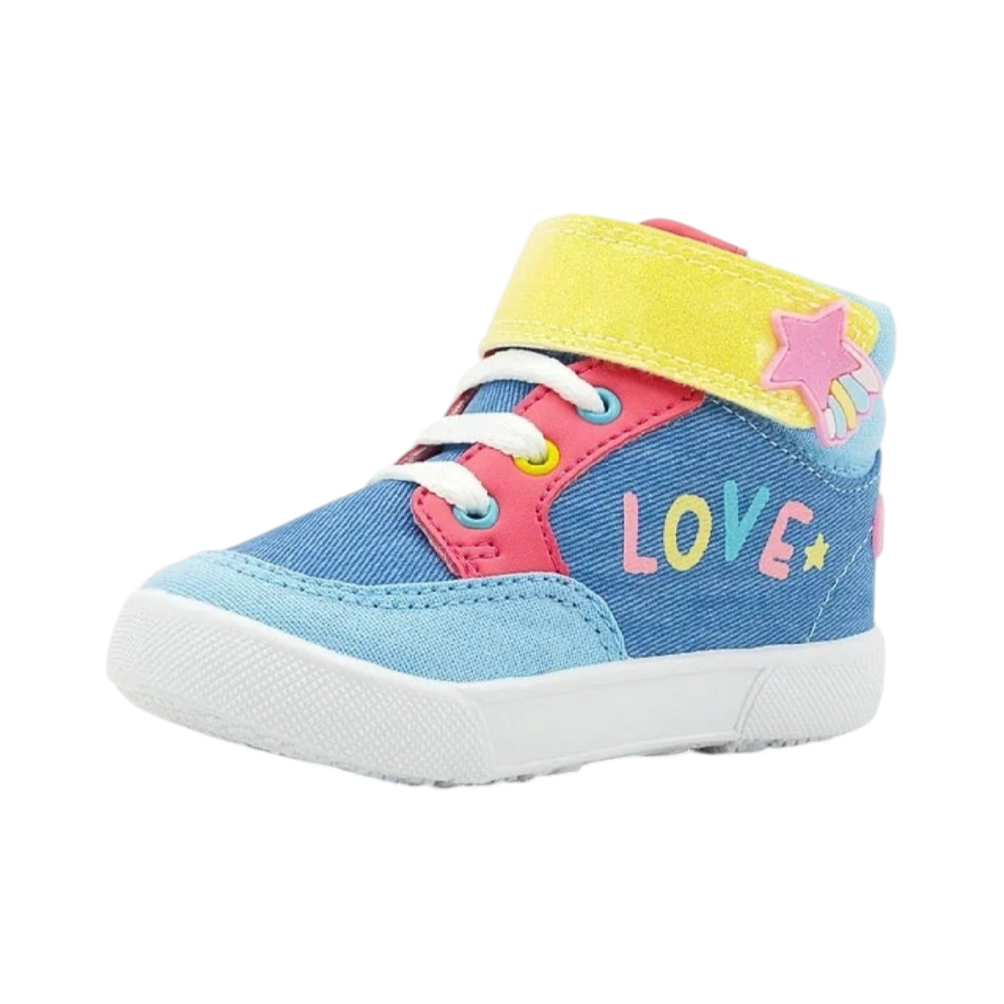 Tenis Bota Rapunzel Estrella Mezclilla Rosa Bubble Gummers