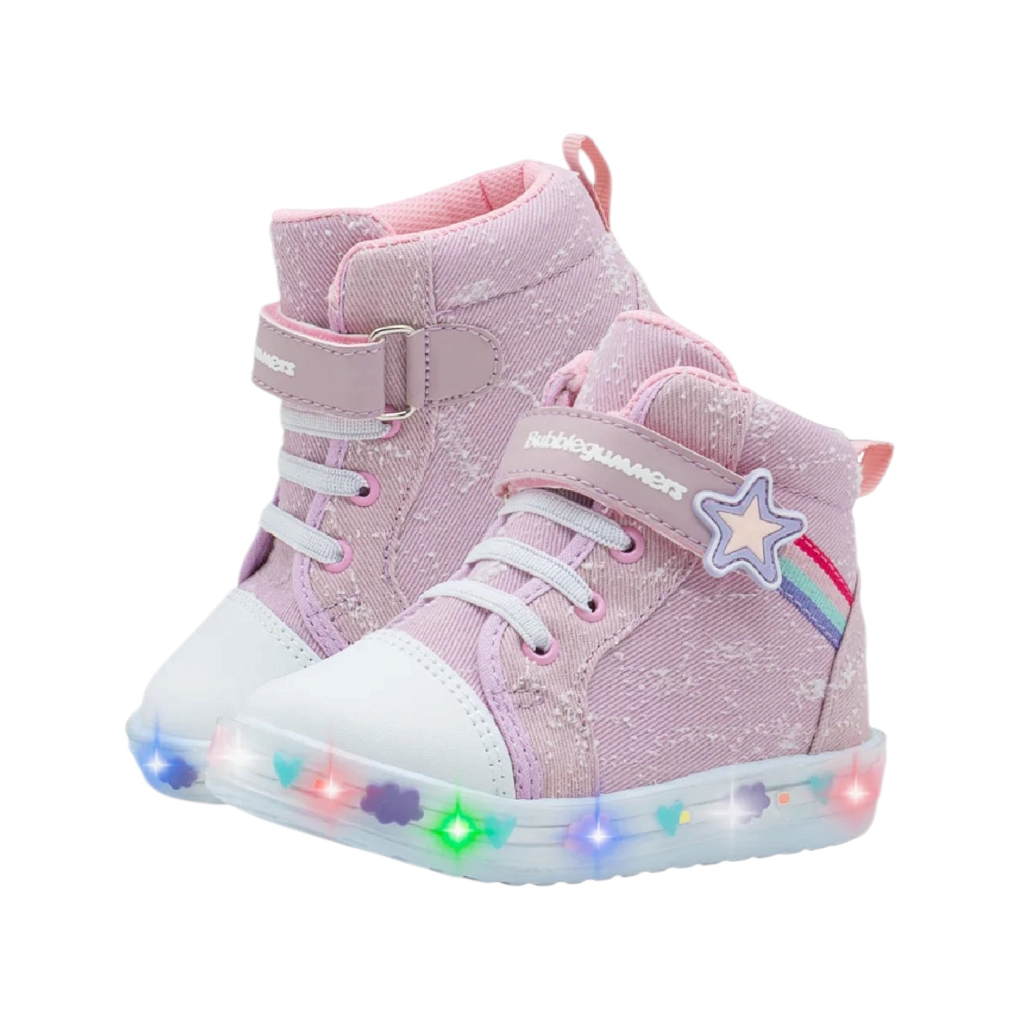 Tenis Con Luz  Arlet Luz Rosa Bubble Gummers