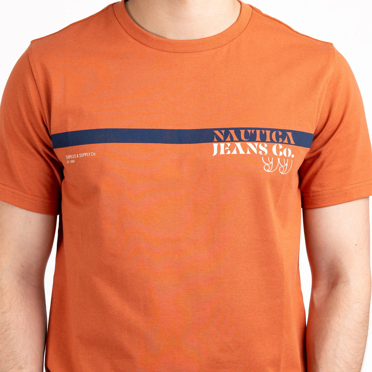 Playera Manga Corta De Hombre Texto Estampado Shedron Nautica Jeans