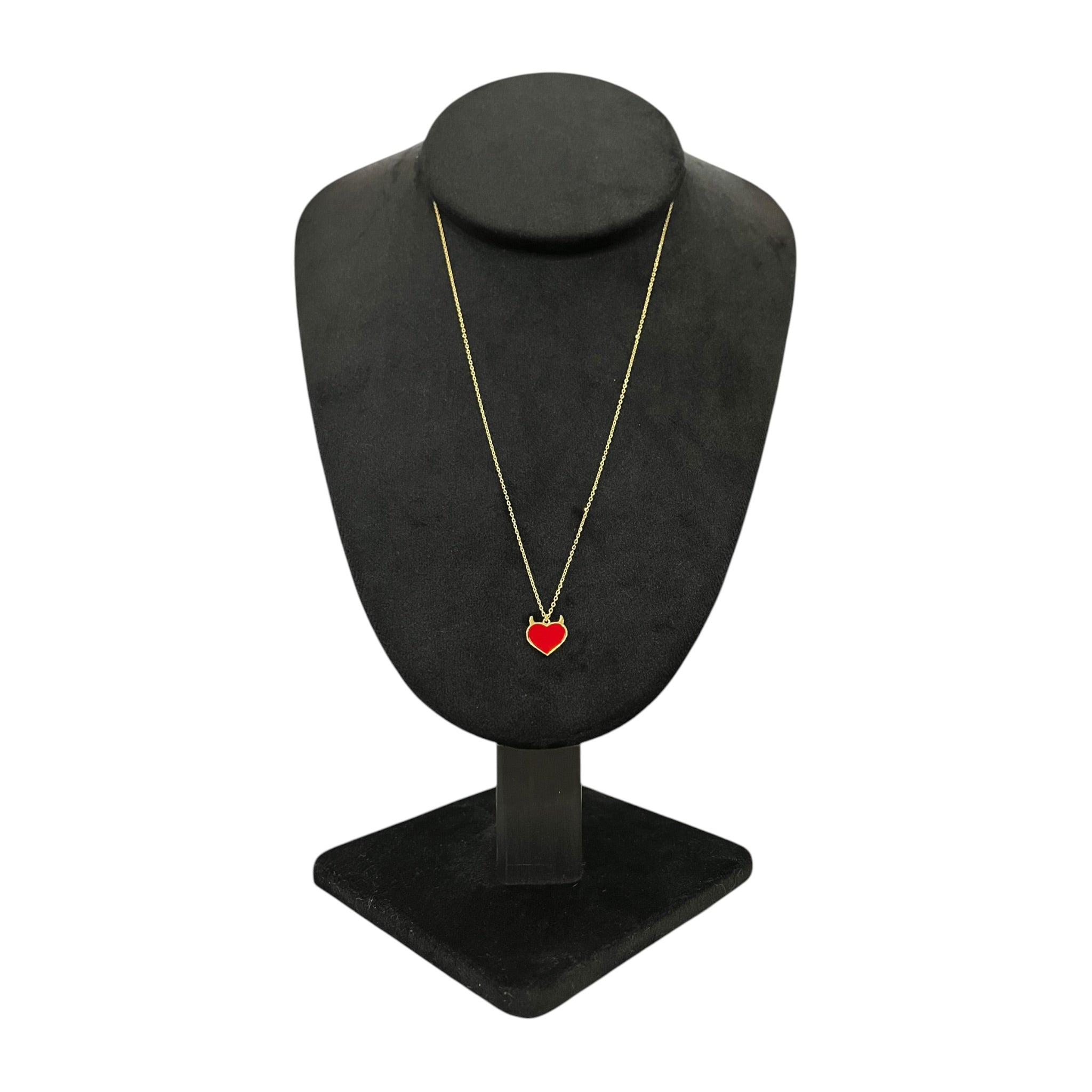 Gargantilla Plata .925 Rodio Corazón Rojo