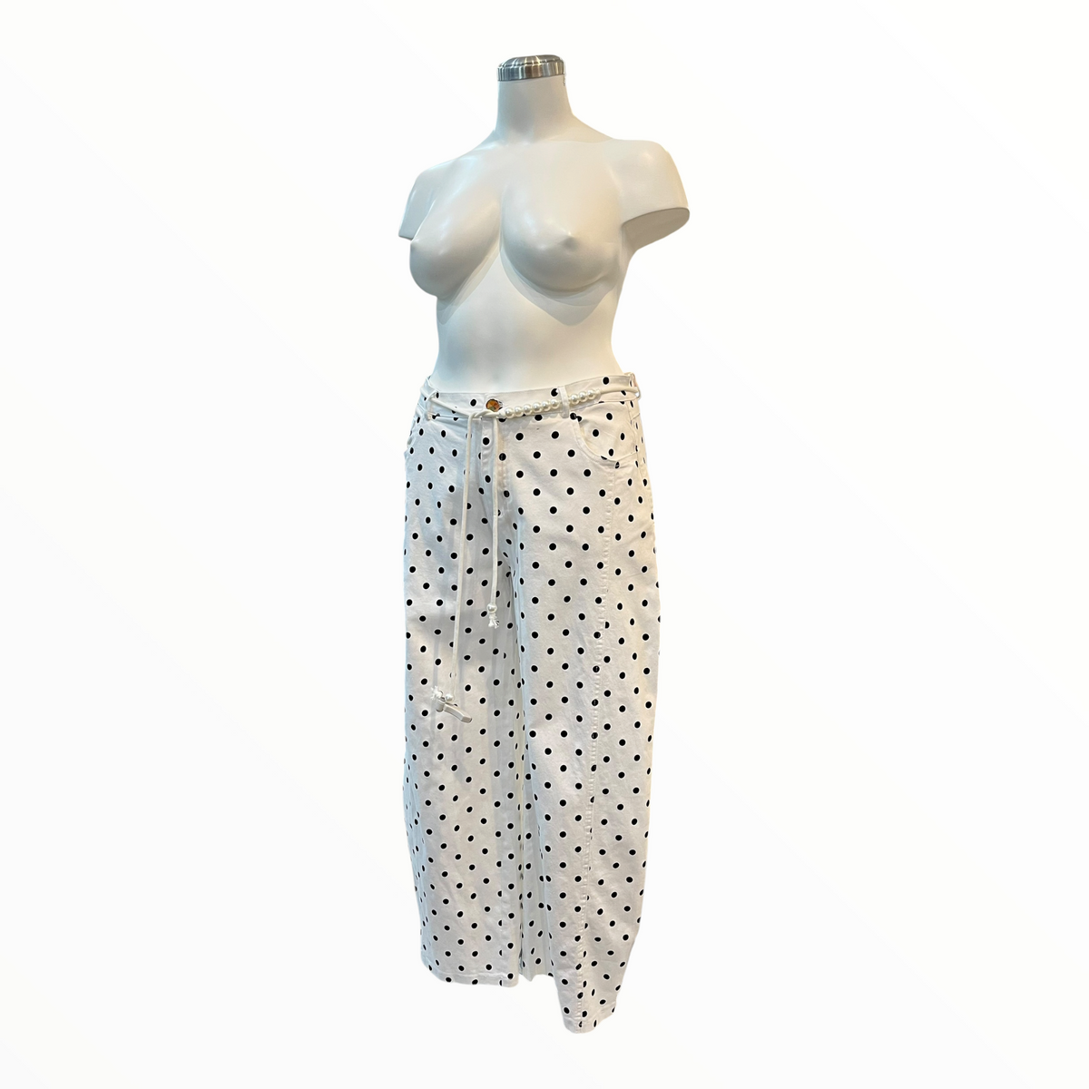 Pantalón Blanco Puntos Curvy LC
