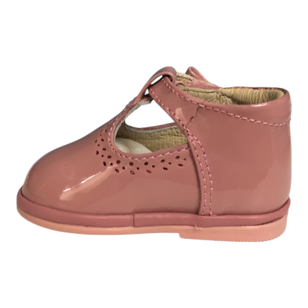 Zapato Charol Rosa Quemado Para Bebé Niña Mini Burbujas