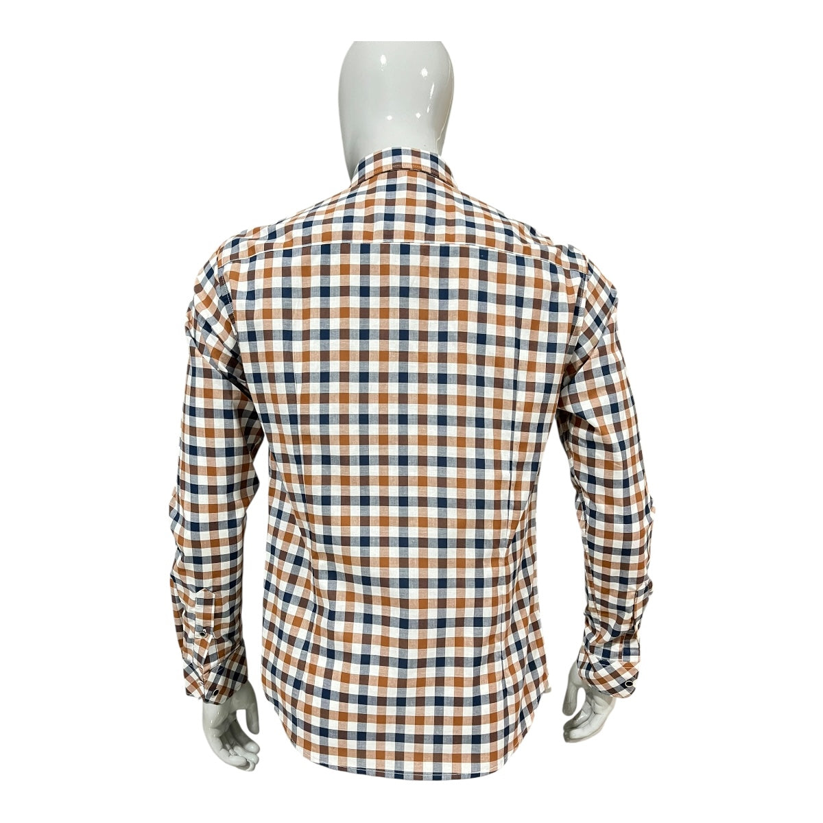 Camisa Cafe/Marino Cuadros Para Caballero ZAREVICH COLLECTION