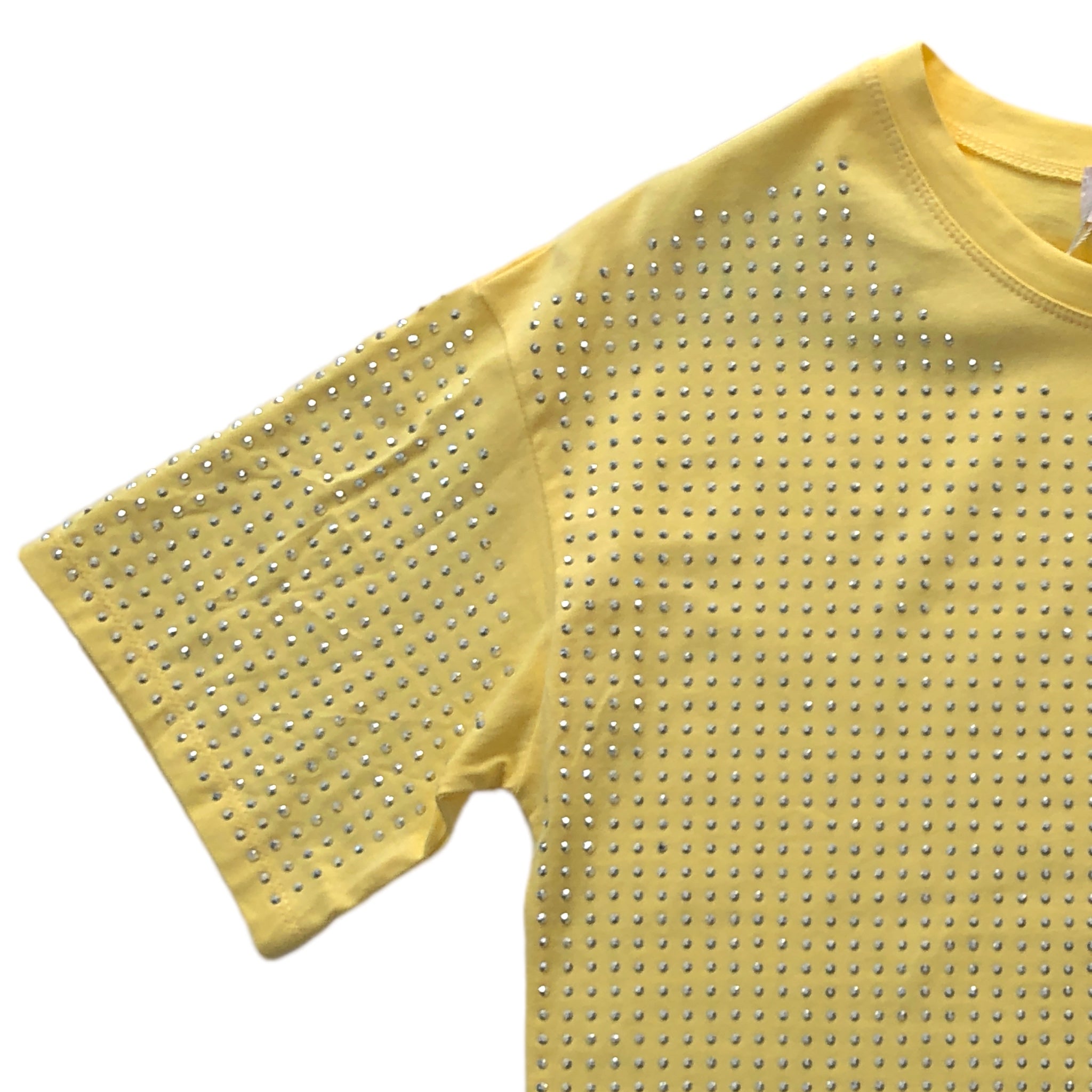 Playera Con Pedrería Amarillo LC