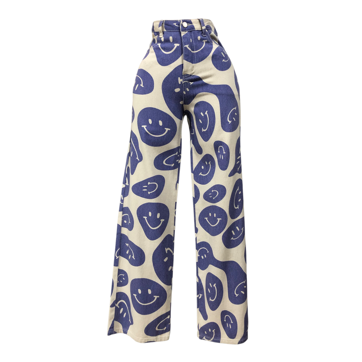 Pantalón estampado caritas azul Erivel