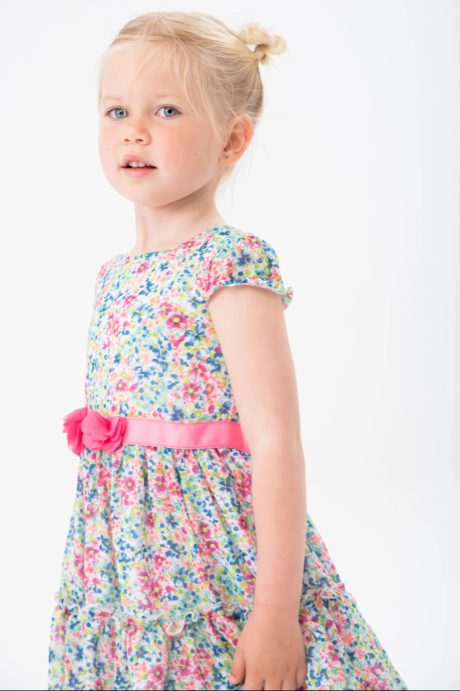 Vestido De Gasa Con Estampado Floral Para Niña BOBOLI