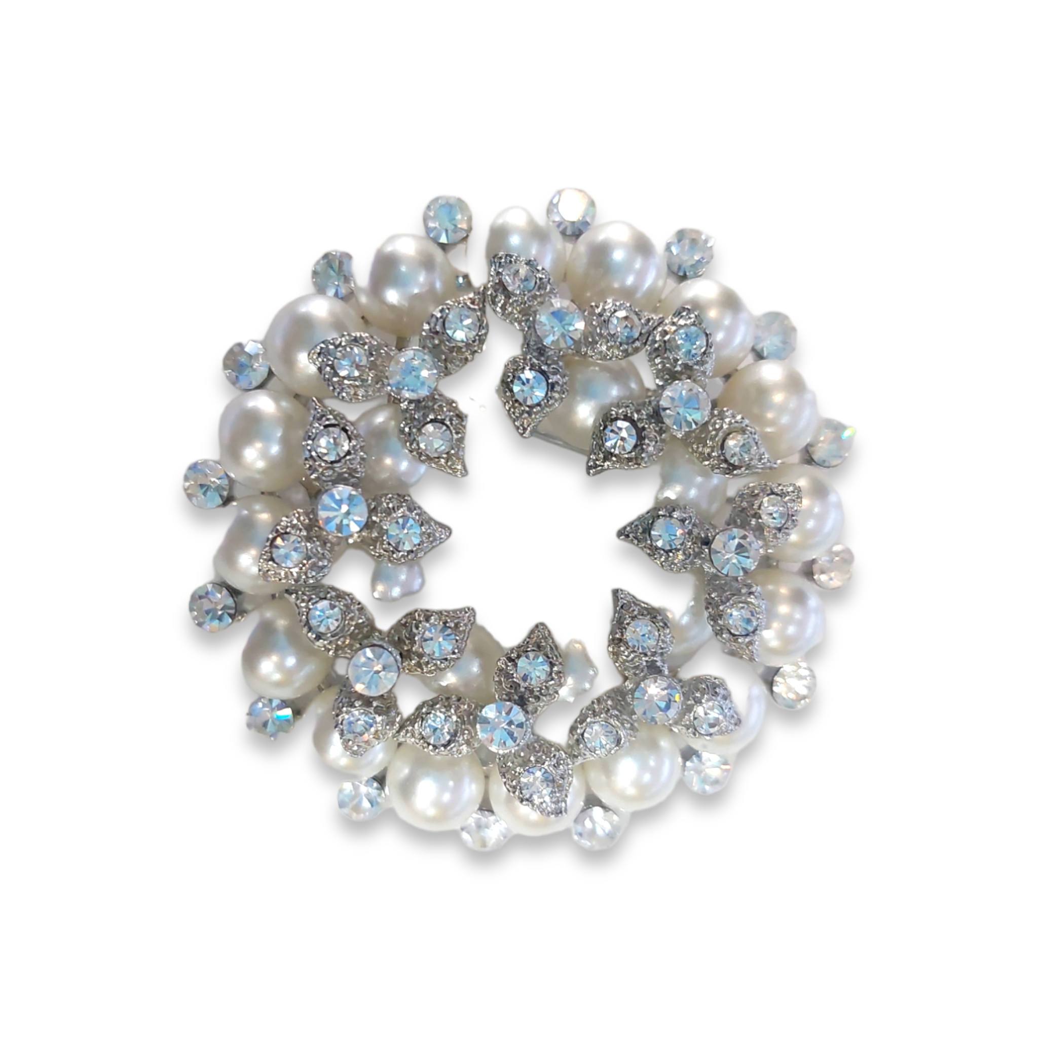 Broche Elegante Para Ropa De Mujer Circulo Perlas