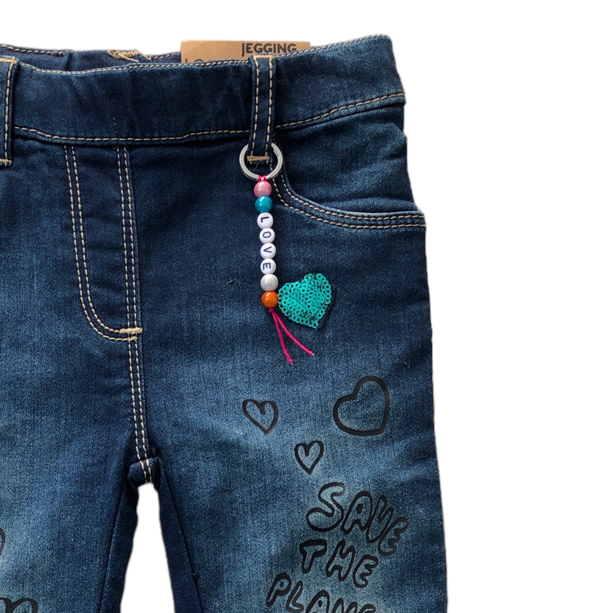 Jegging Denim con llavero para niña Losan