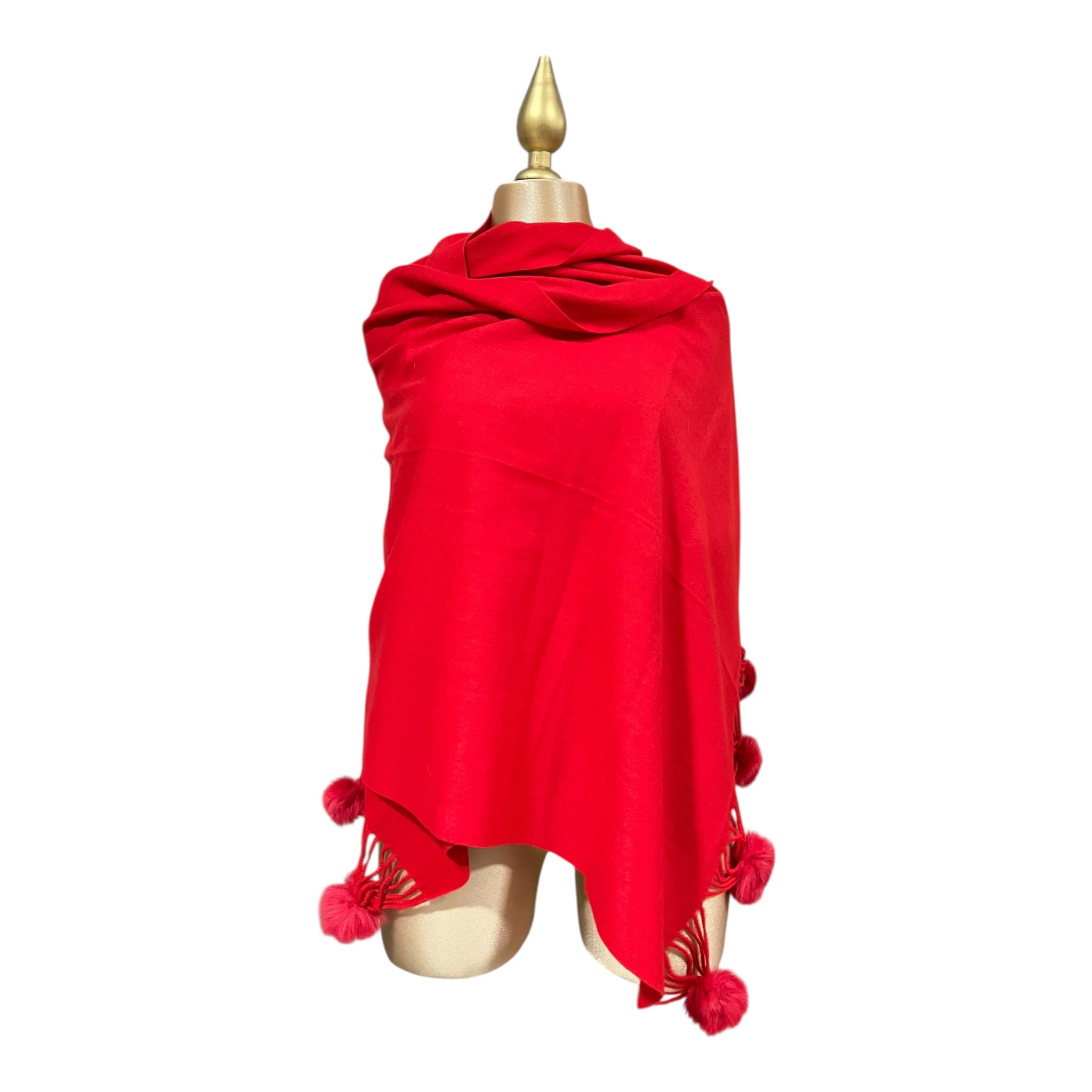 Bufada Rojo Larga Flecos/Pompones MUSSI