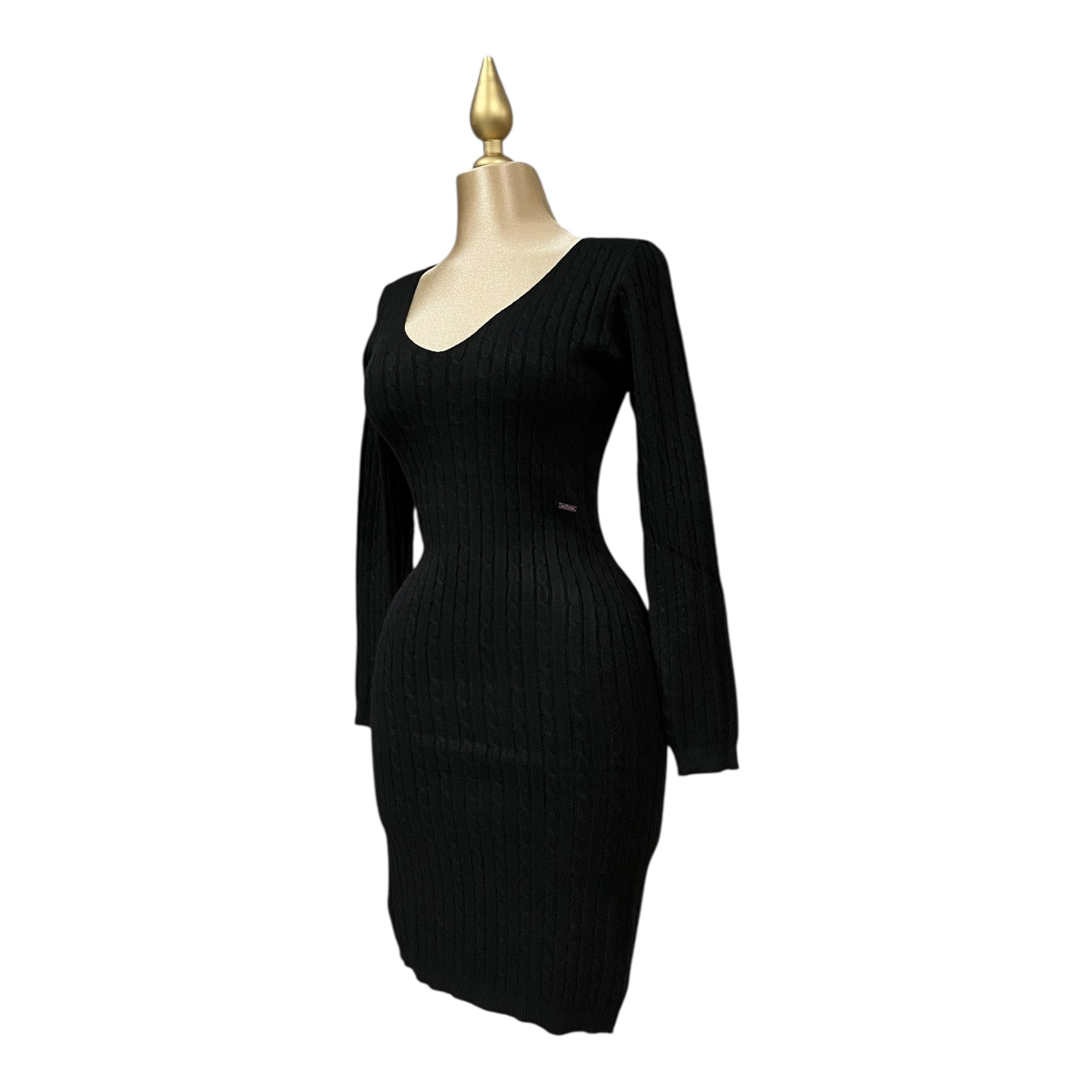 Vestido Tejido Negro Para Dama MUSSI