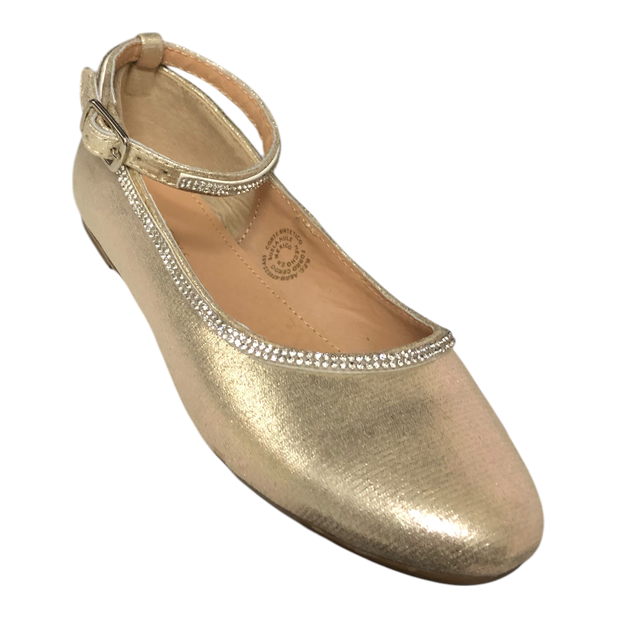 Flat Para Niña Color Oro Patey Girls