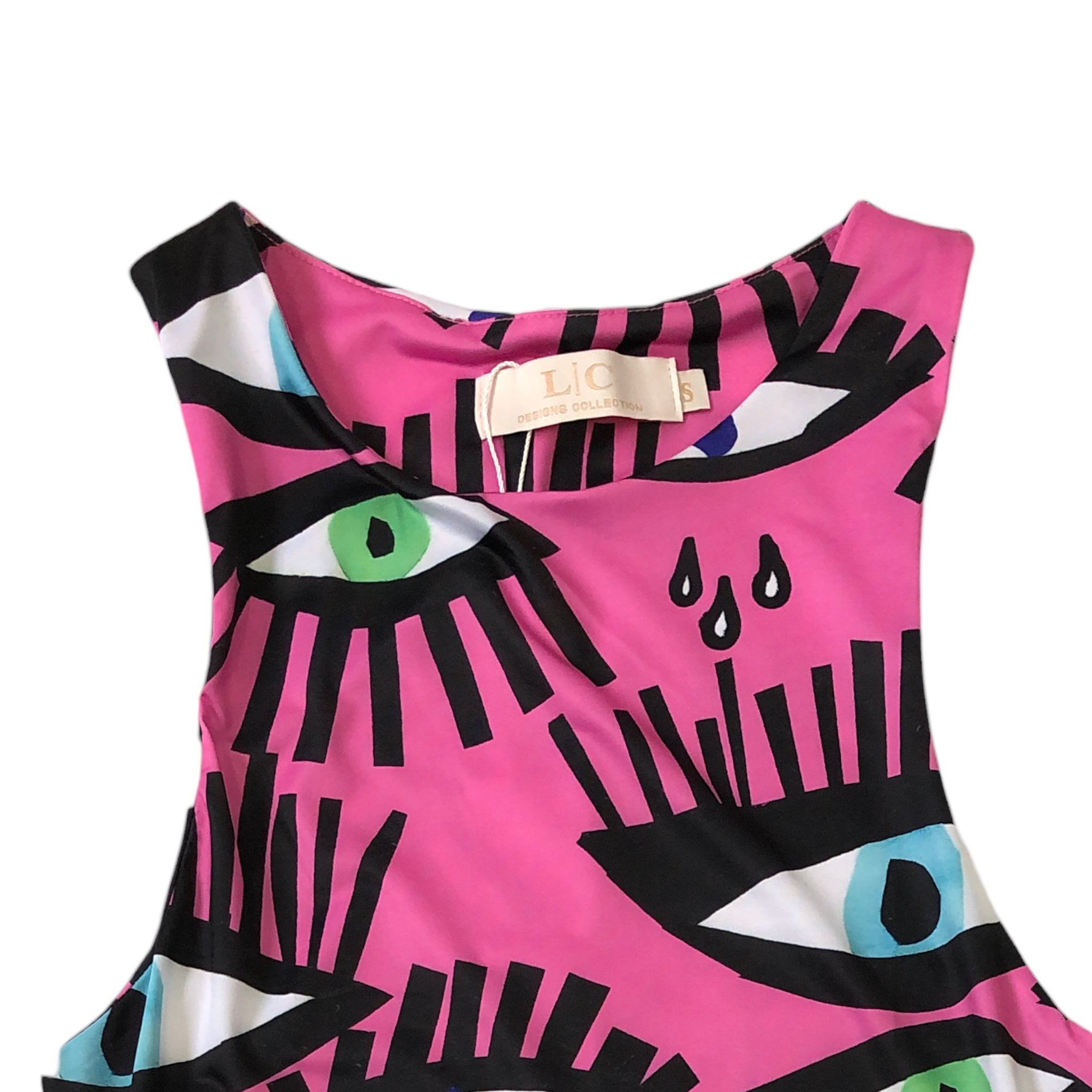 Body Fucsia Estampado Ojos LC.