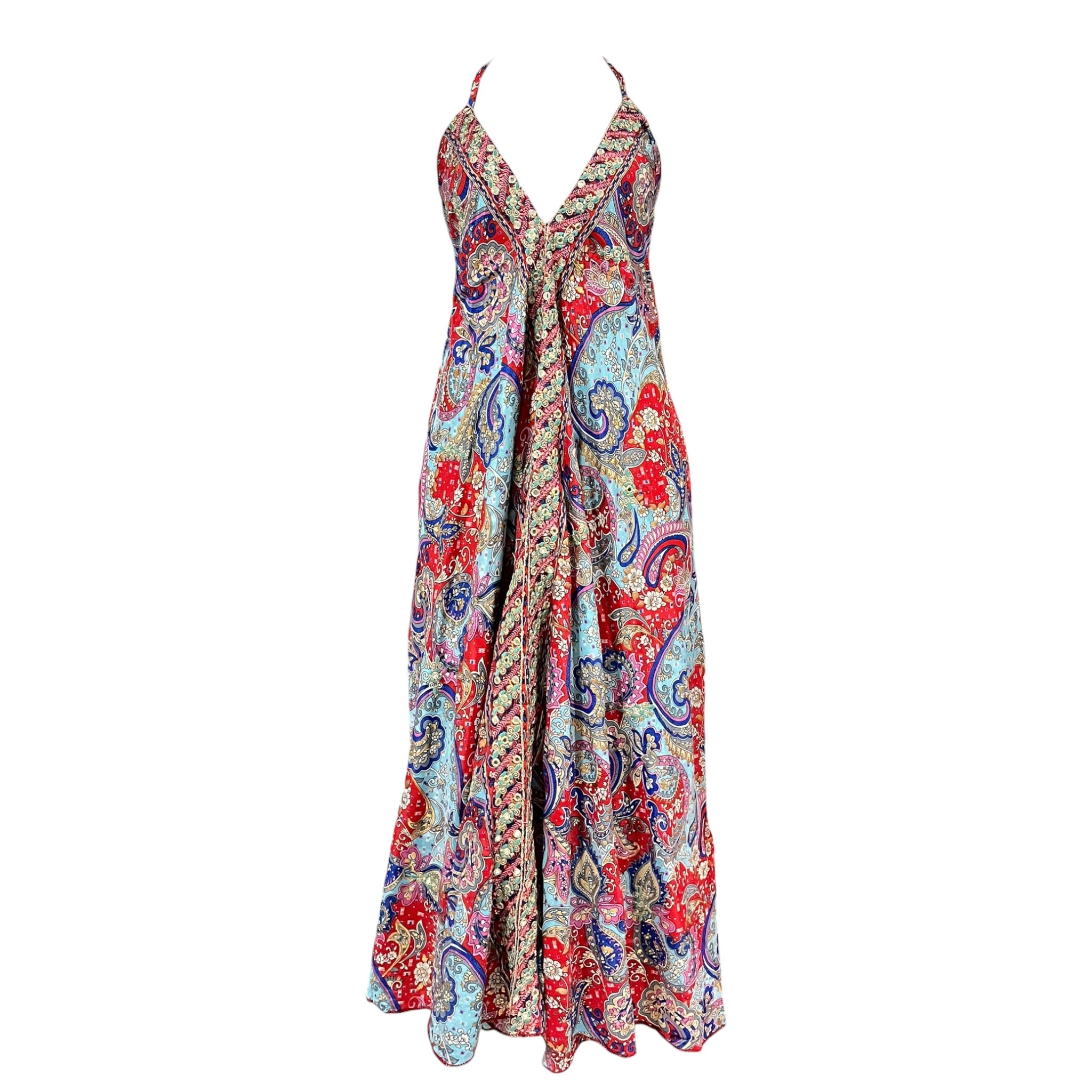 Vestido Halter Multicolor Rojo Mussi