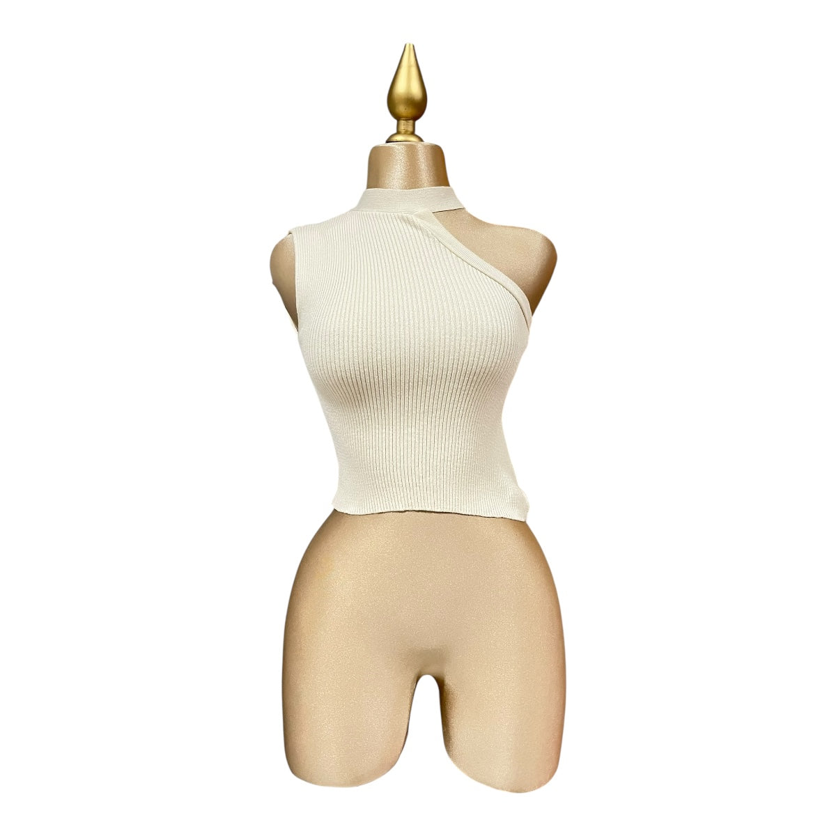 Blusa Top Hombro Descubierto Color Biege Para Dama Om